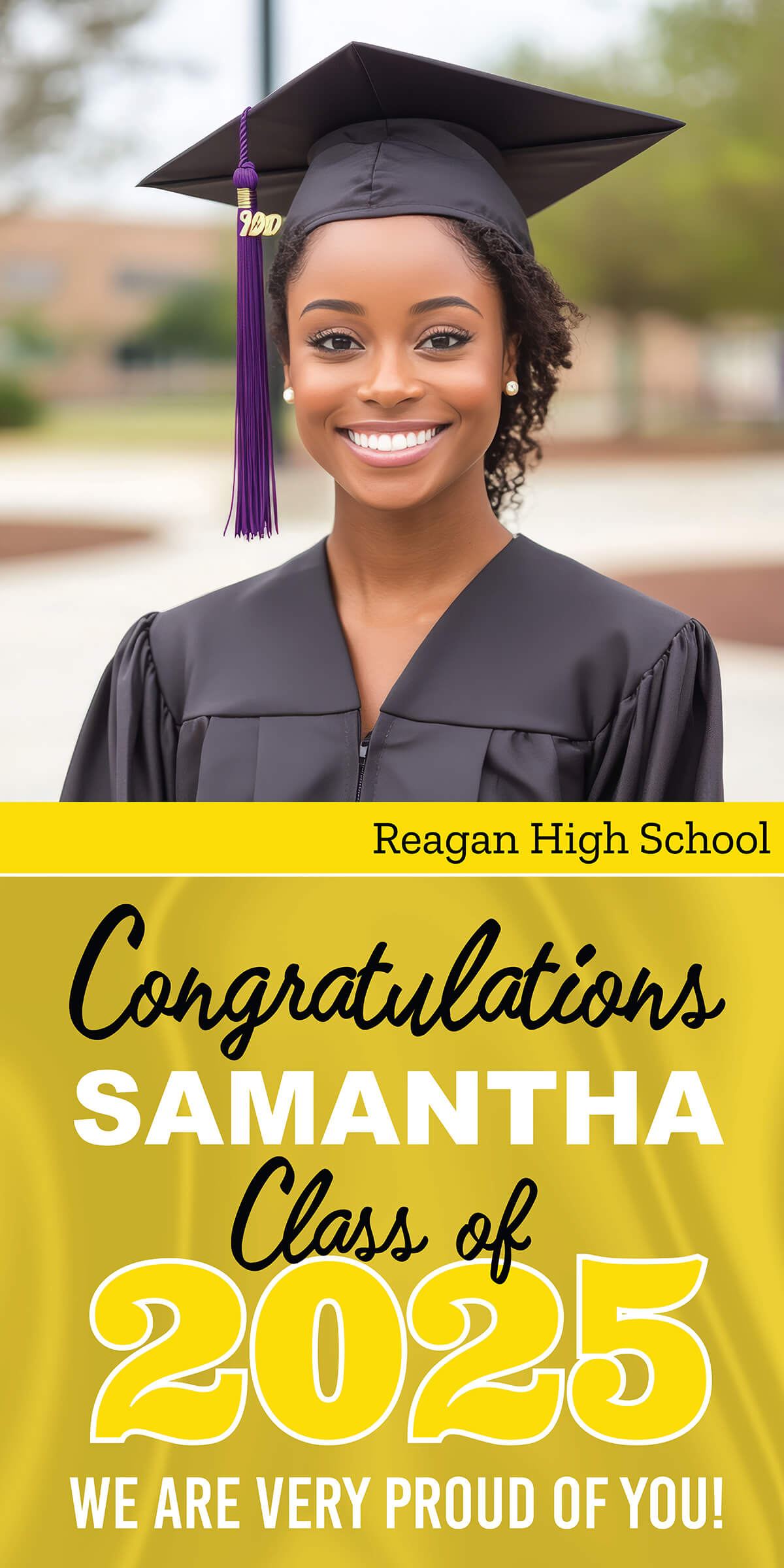 Class of 2025 Graduation Prestige Vertical Vinyl Banner (Available in Multiple Colors and Sizes)