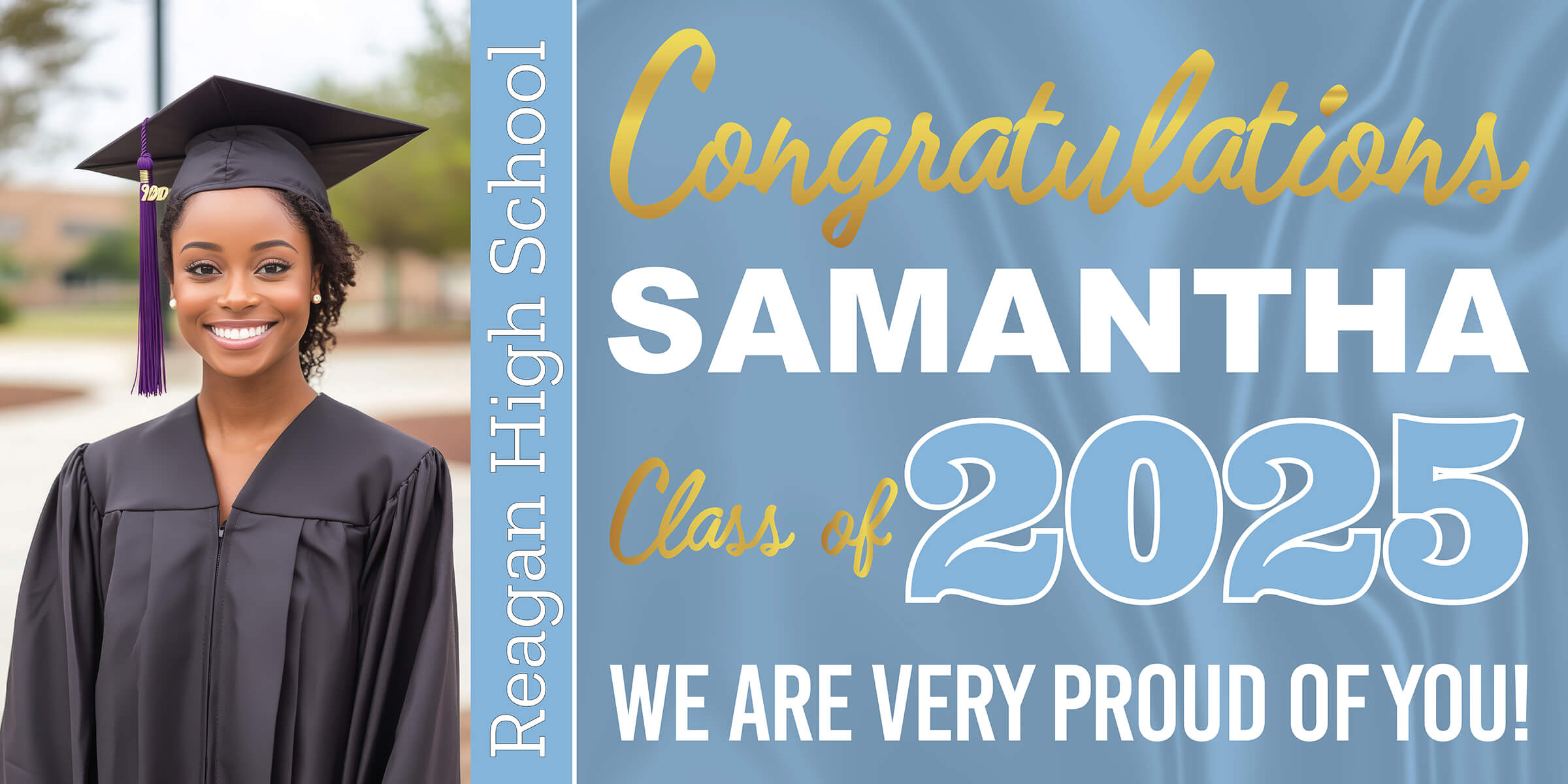 Class of 2025 Graduation Prestige Horizontal Vinyl Banner (Available in Multiple Colors and Sizes)