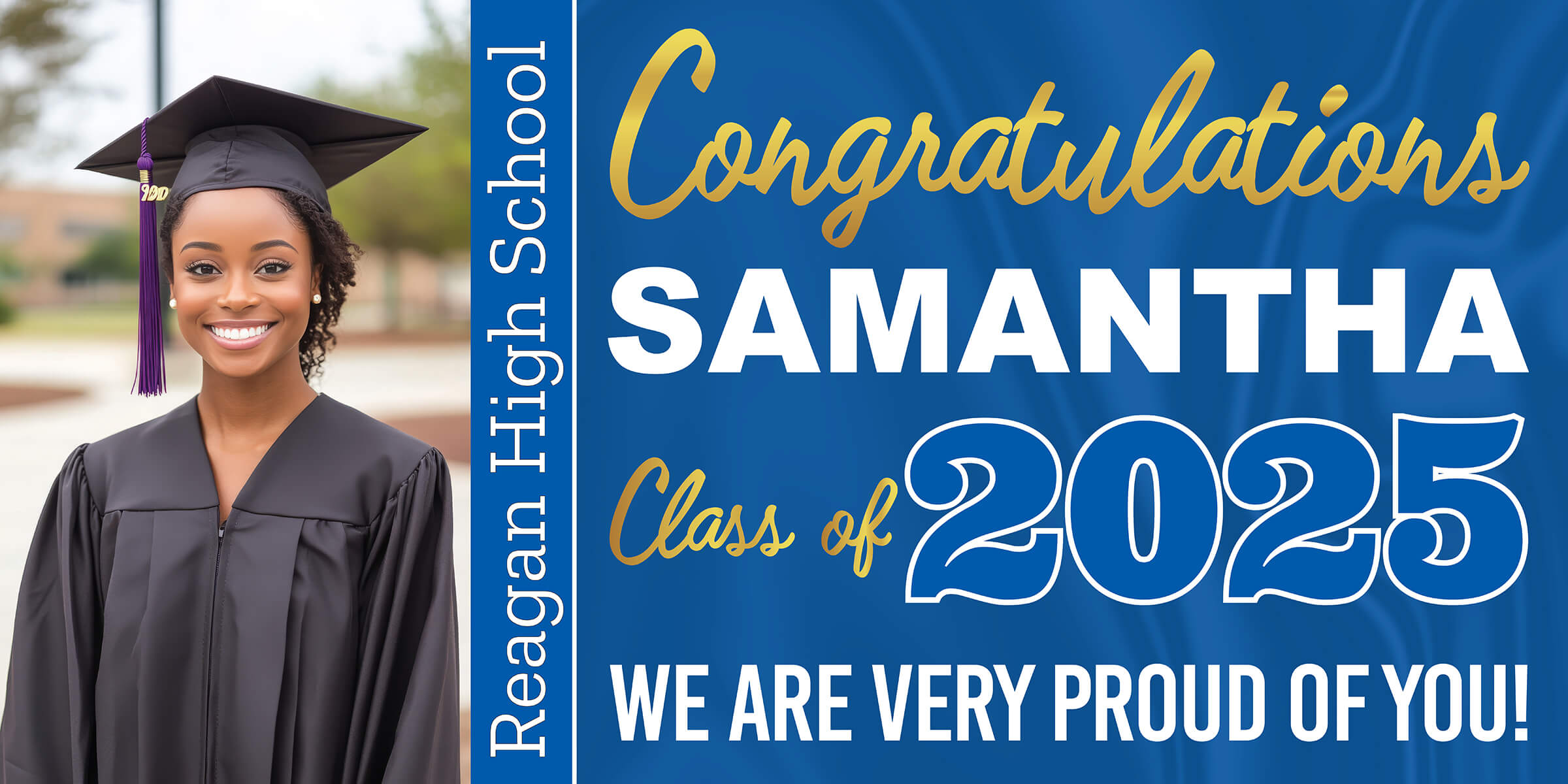 Class of 2025 Graduation Prestige Horizontal Vinyl Banner (Available in Multiple Colors and Sizes)