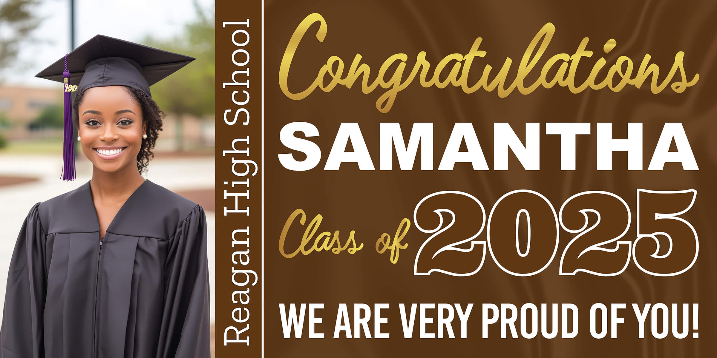 Class of 2025 Graduation Prestige Horizontal Vinyl Banner (Available in Multiple Colors and Sizes)