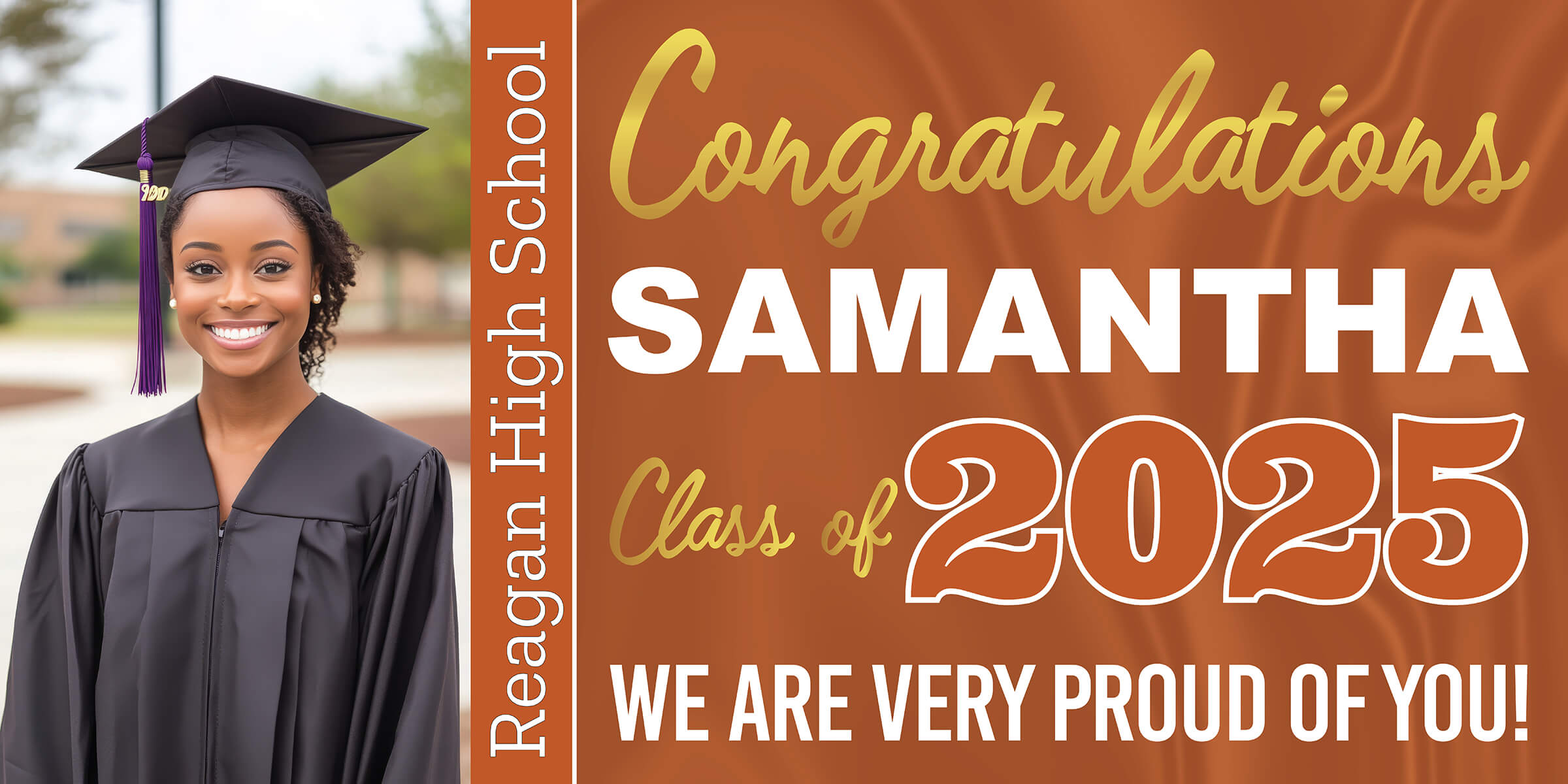 Class of 2025 Graduation Prestige Horizontal Vinyl Banner (Available in Multiple Colors and Sizes)