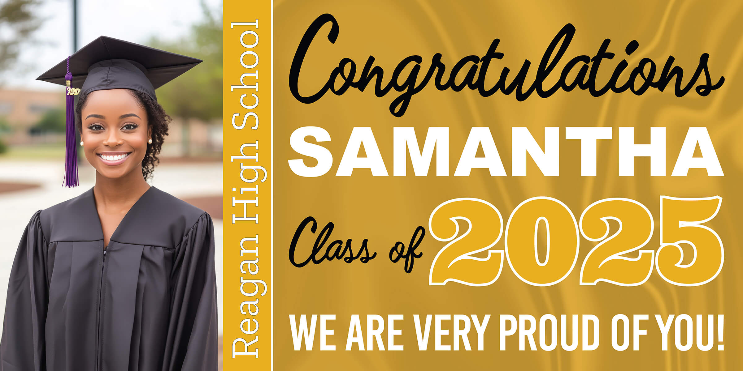 Class of 2025 Graduation Prestige Horizontal Vinyl Banner (Available in Multiple Colors and Sizes)