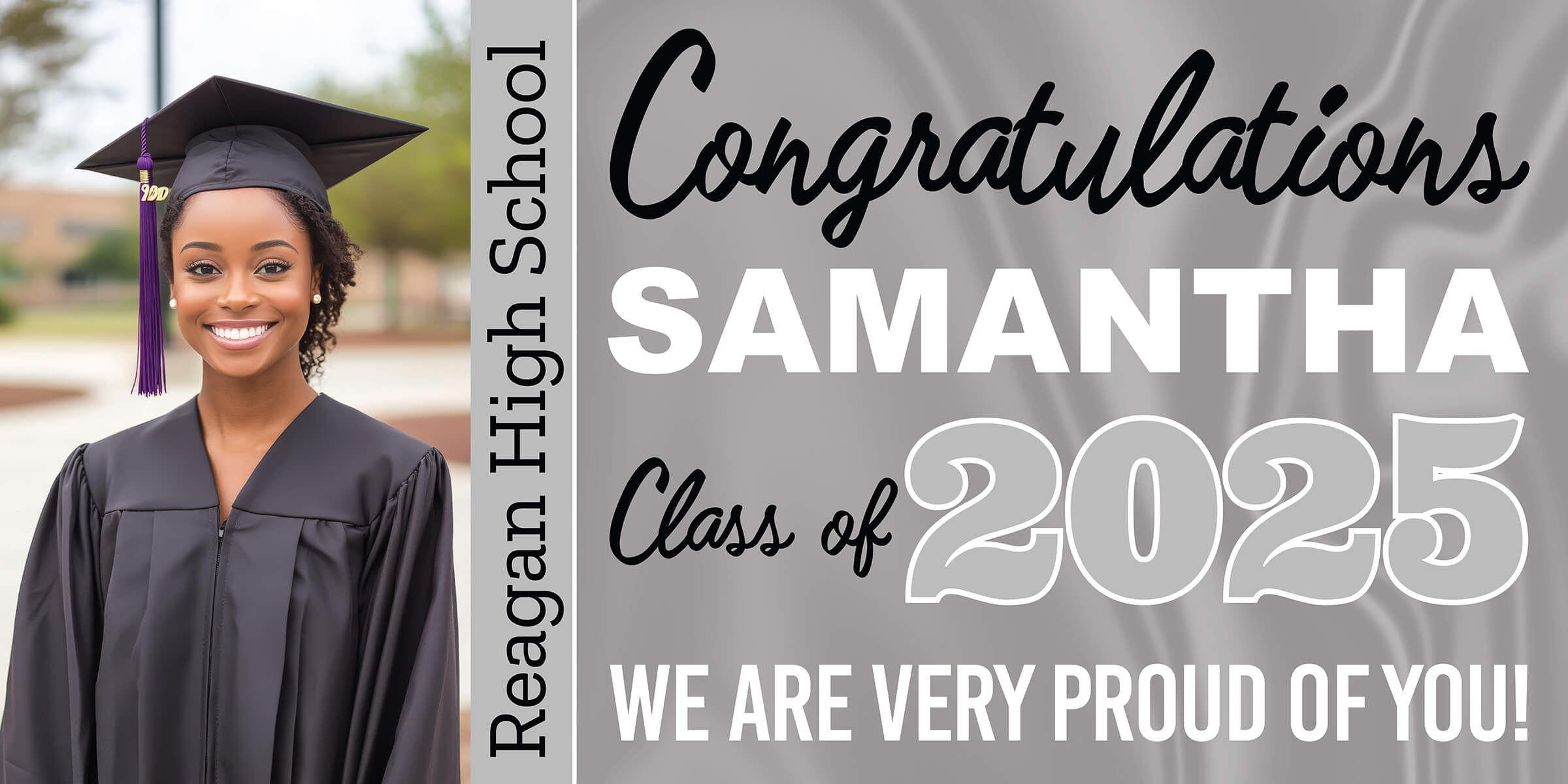 Class of 2025 Graduation Prestige Horizontal Vinyl Banner (Available in Multiple Colors and Sizes)