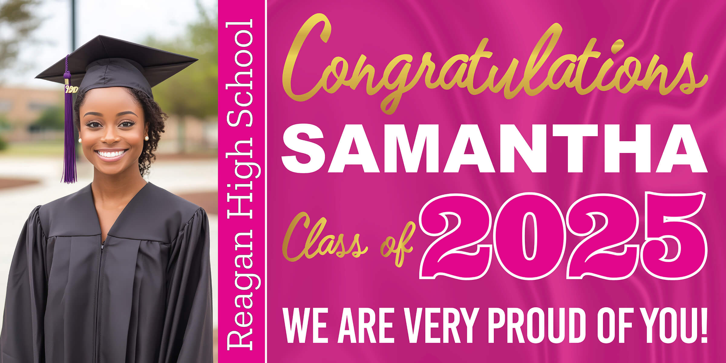 Class of 2026 Graduation Prestige Horizontal Vinyl Banner (Available in Multiple Colors and Sizes)