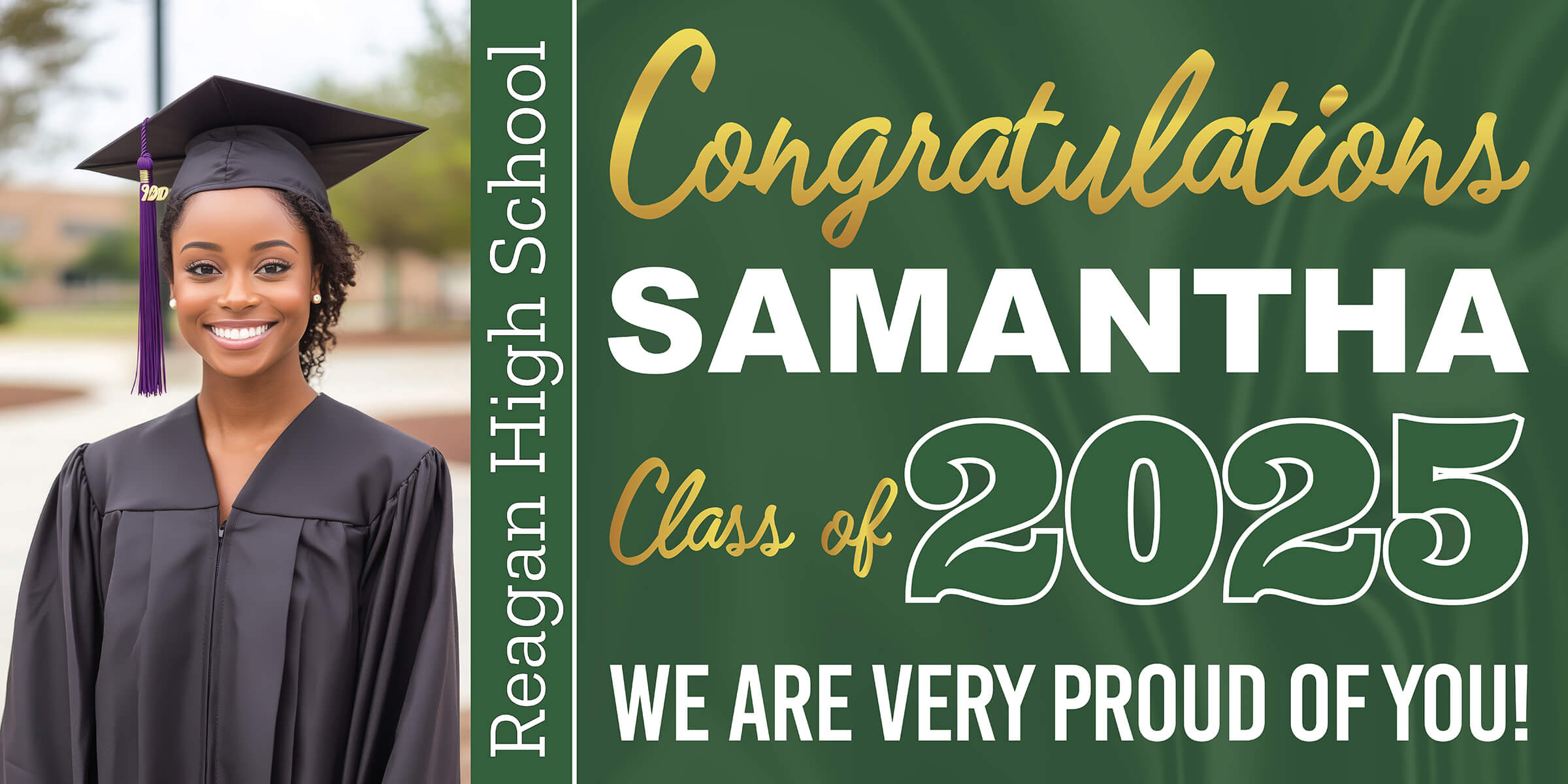 Class of 2025 Graduation Prestige Horizontal Vinyl Banner (Available in Multiple Colors and Sizes)