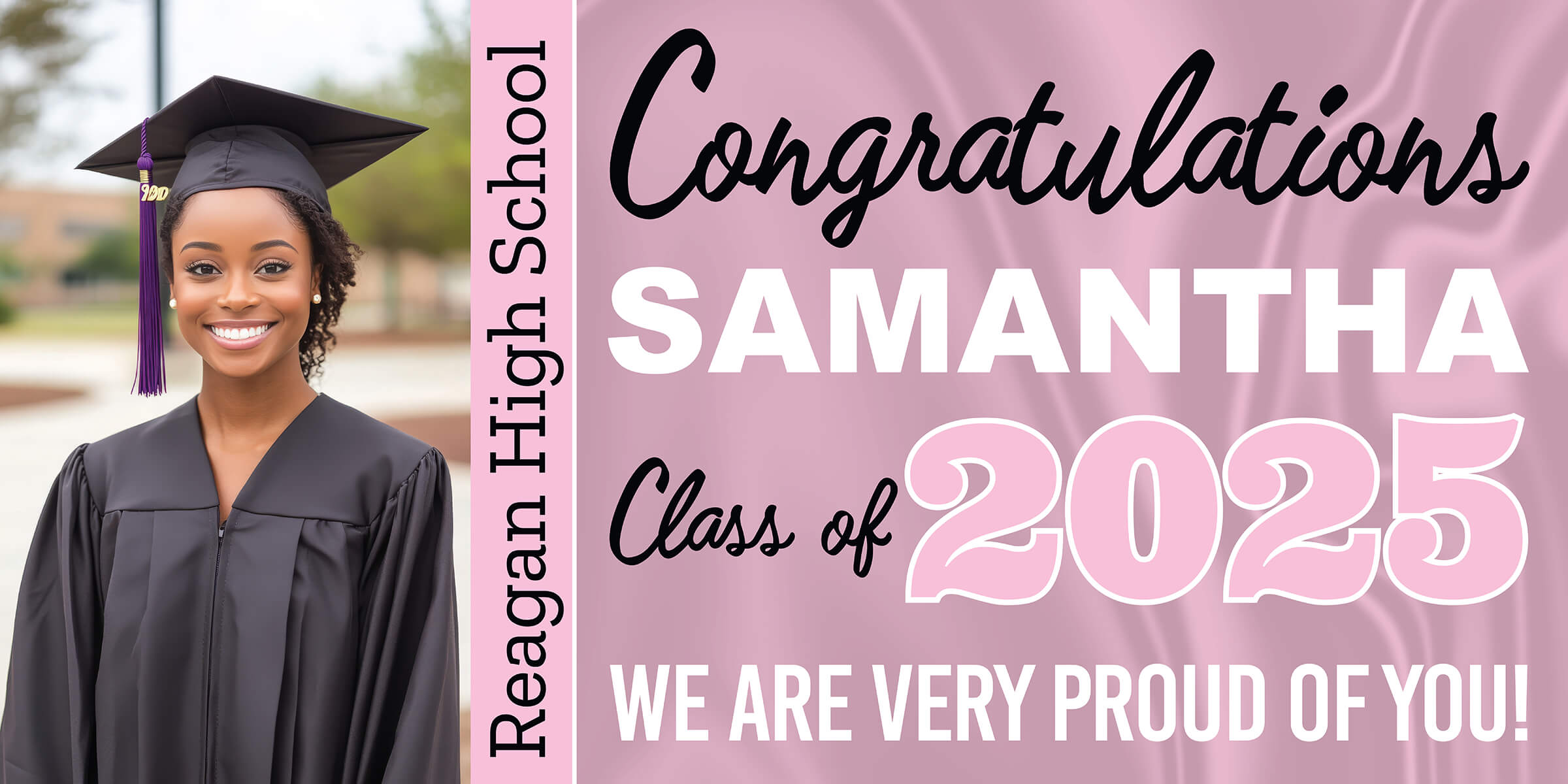 Class of 2025 Graduation Prestige Horizontal Vinyl Banner (Available in Multiple Colors and Sizes)