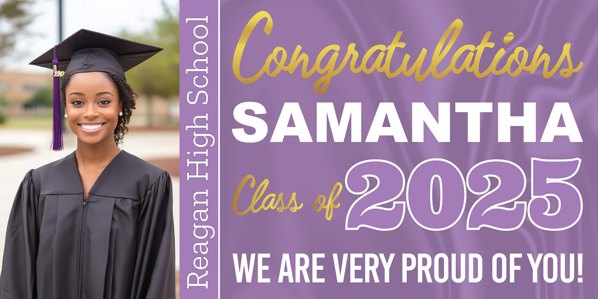 Class of 2025 Graduation Prestige Horizontal Vinyl Banner (Available in Multiple Colors and Sizes)
