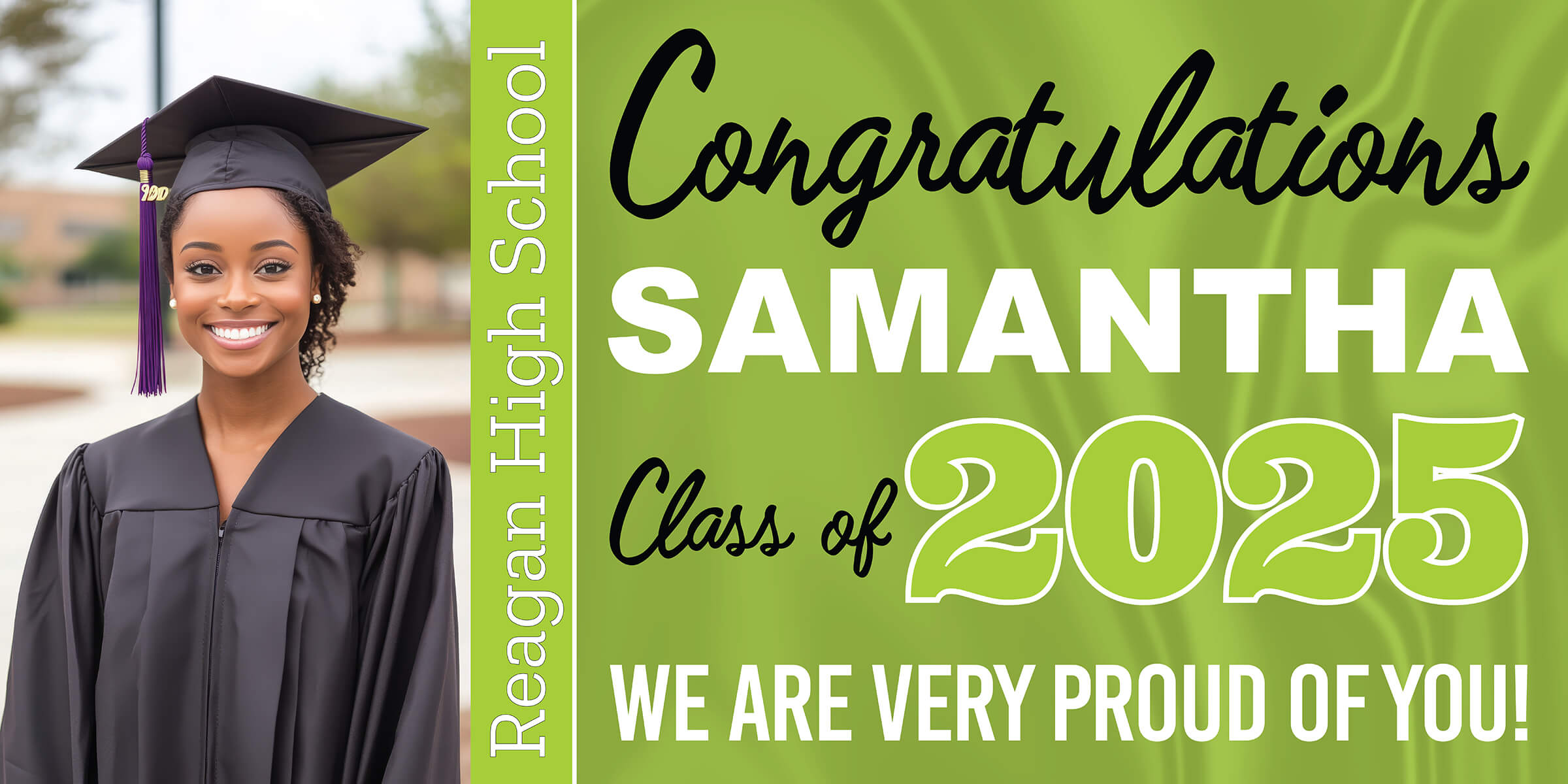 Class of 2025 Graduation Prestige Horizontal Vinyl Banner (Available in Multiple Colors and Sizes)