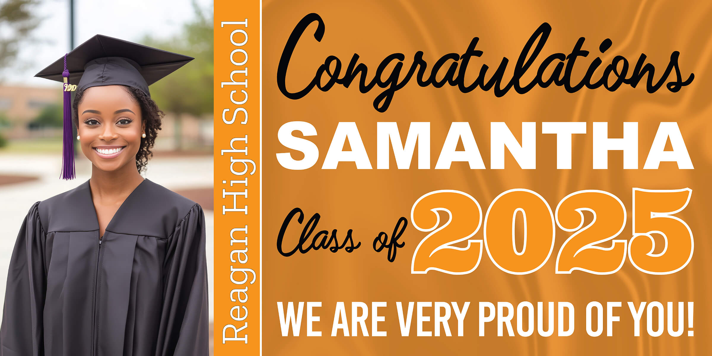 Class of 2025 Graduation Prestige Horizontal Vinyl Banner (Available in Multiple Colors and Sizes)