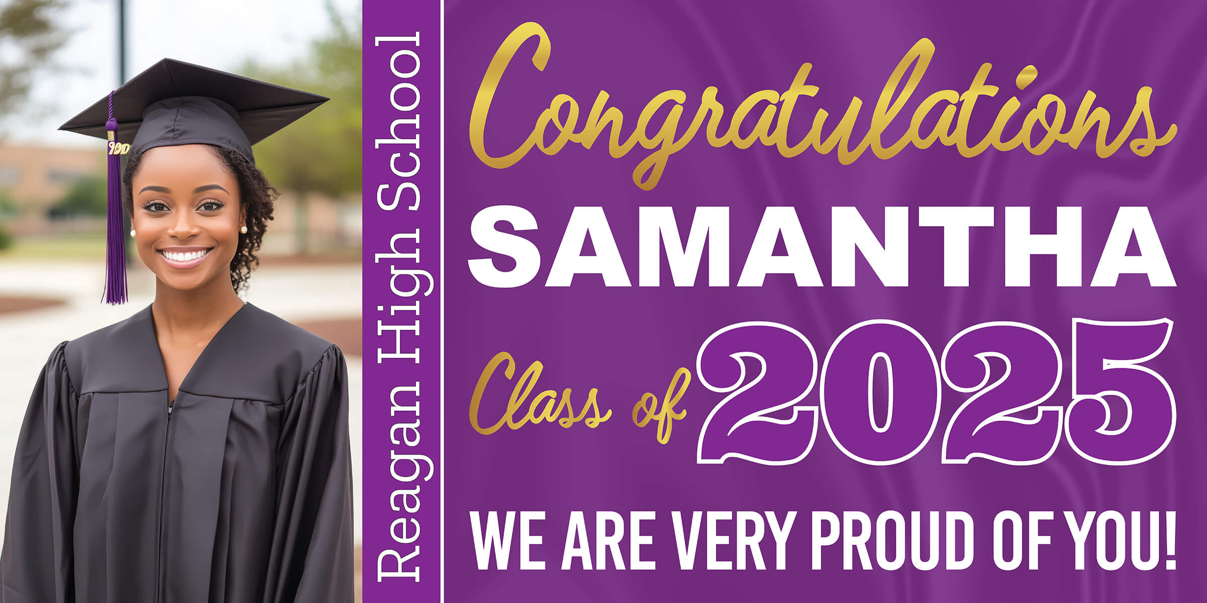 Class of 2025 Graduation Prestige Horizontal Vinyl Banner (Available in Multiple Colors and Sizes)