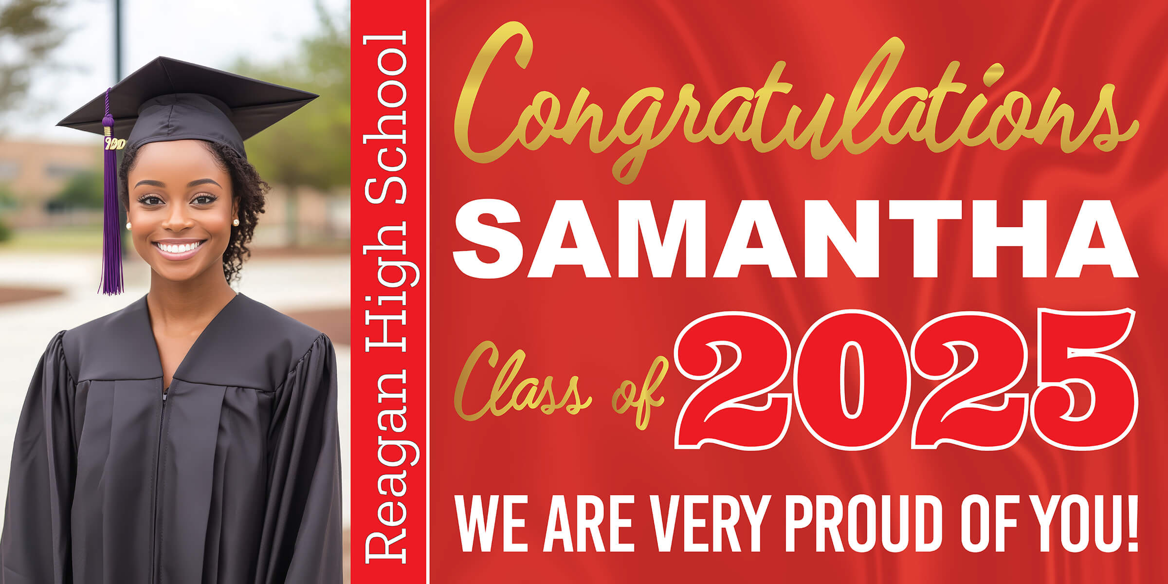 Class of 2025 Graduation Prestige Horizontal Vinyl Banner (Available in Multiple Colors and Sizes)