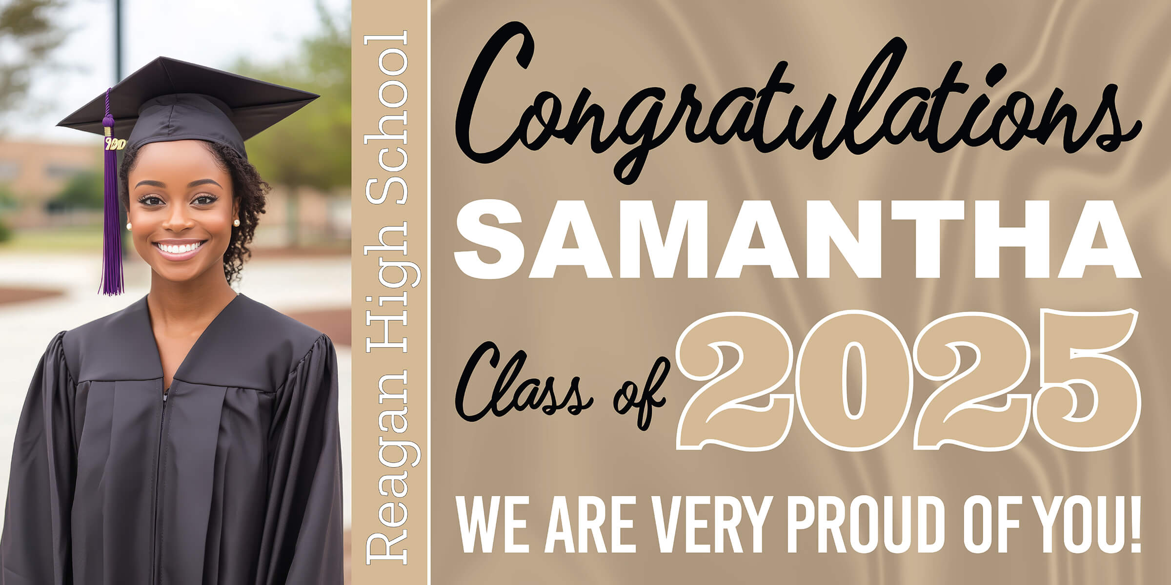 Class of 2025 Graduation Prestige Horizontal Vinyl Banner (Available in Multiple Colors and Sizes)