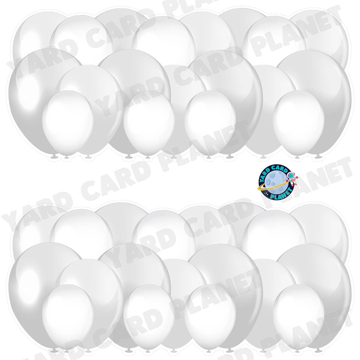 White Balloon Panels Half Sheet Yard Card Set