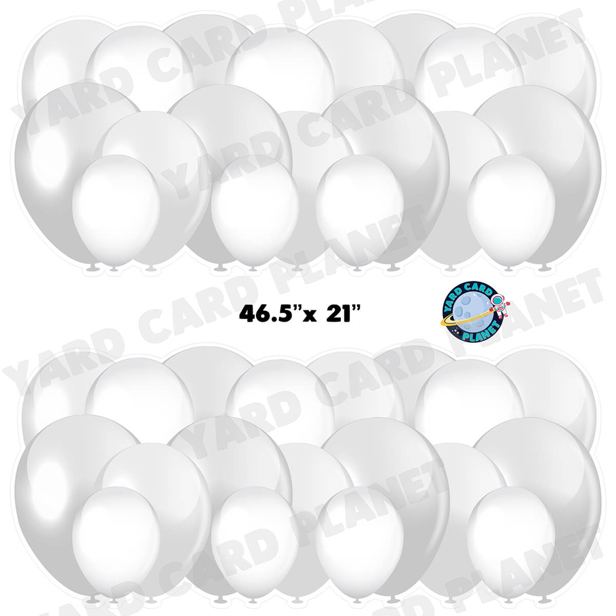 White Balloon Panels Half Sheet Yard Card Set
