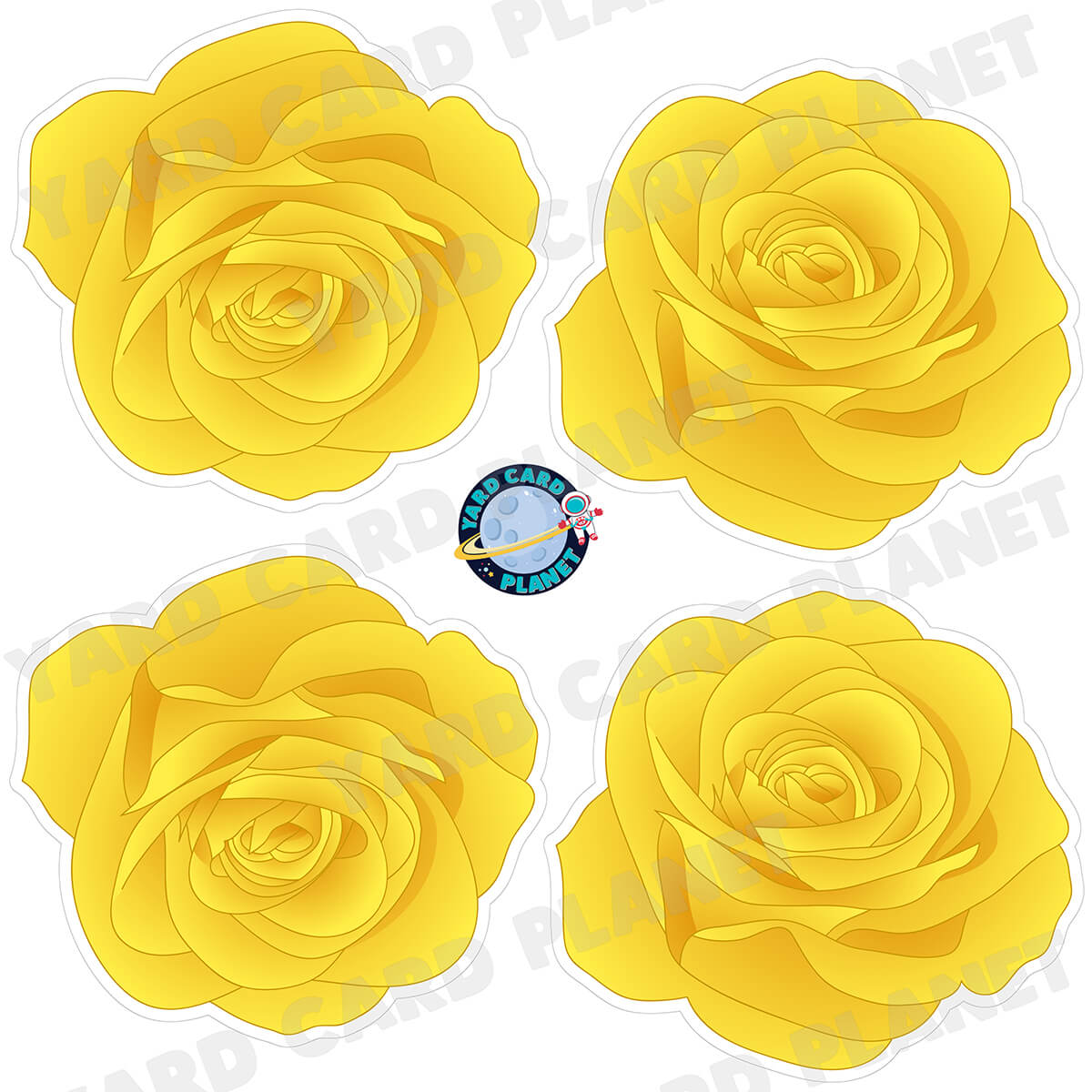 Yellow Roses Half Sheet Yard Card Set