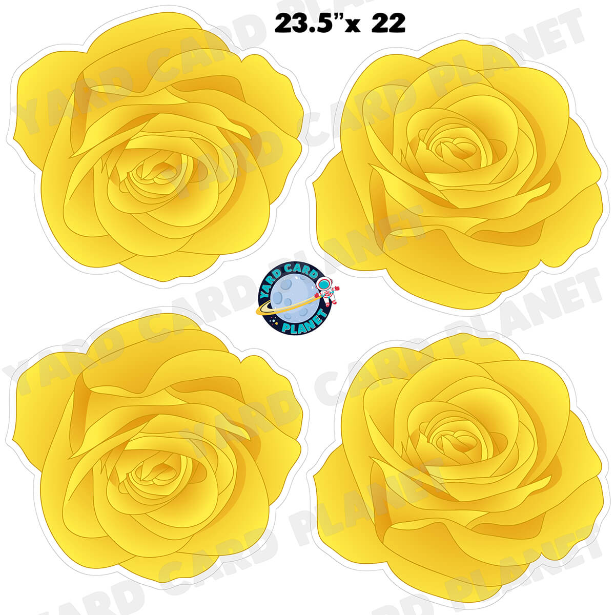 Yellow Roses Half Sheet Yard Card Set