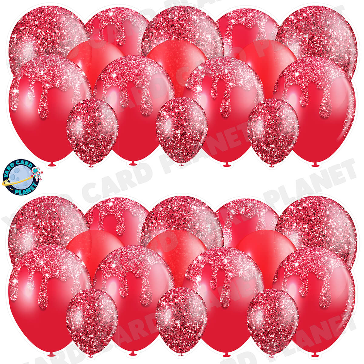 Red, Black & Silver Glitter buy Balloons Yard Cards (F269HS)