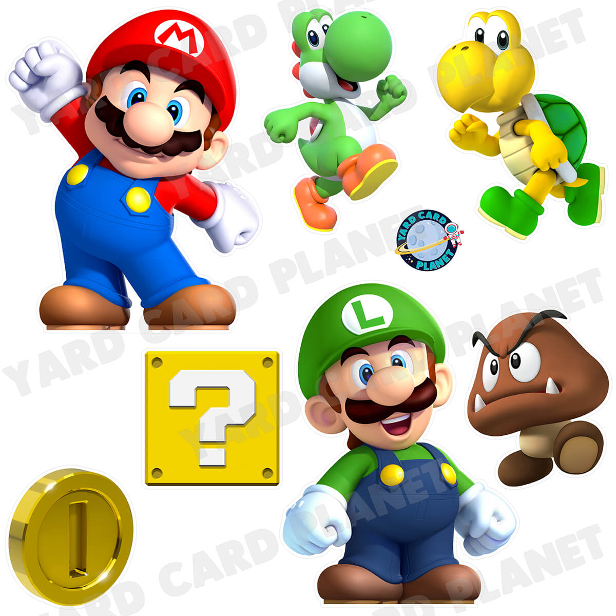 Pixel Plumber Brothers Half Sheet Yard Card Flair Set