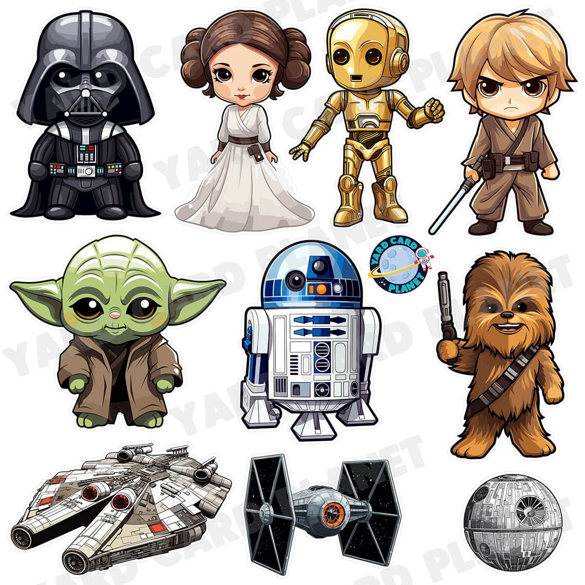 Galaxy Heroes and Villains Half Sheet Yard Card Flair Set