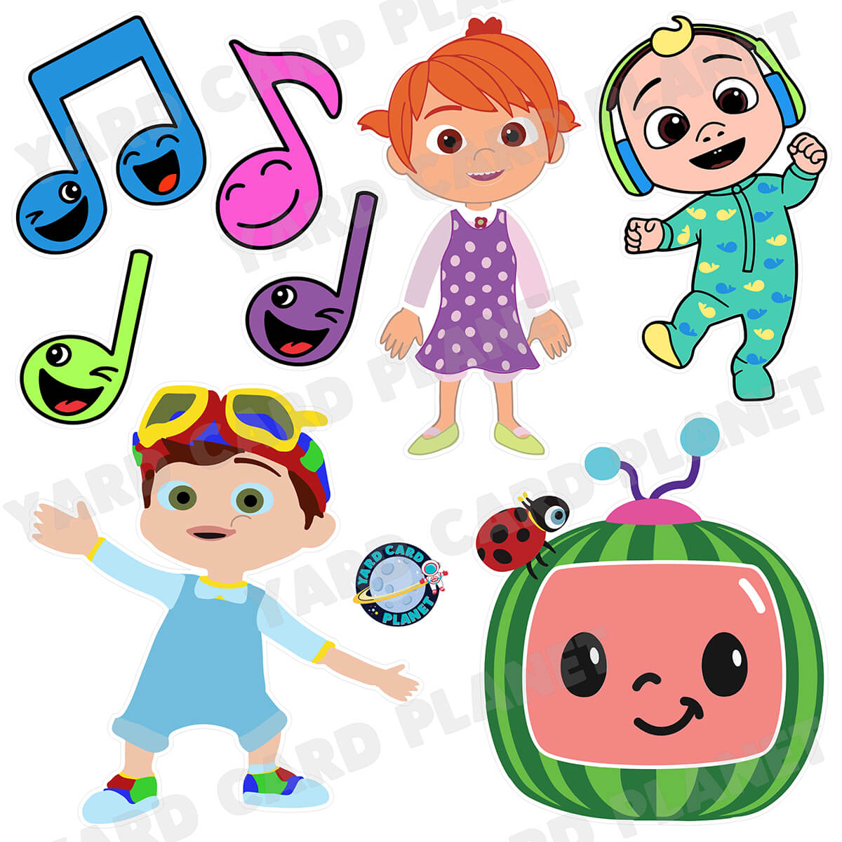 Coco Fun and Melon Magic Nursery Adventure Half Sheet Yard Card Flair Set