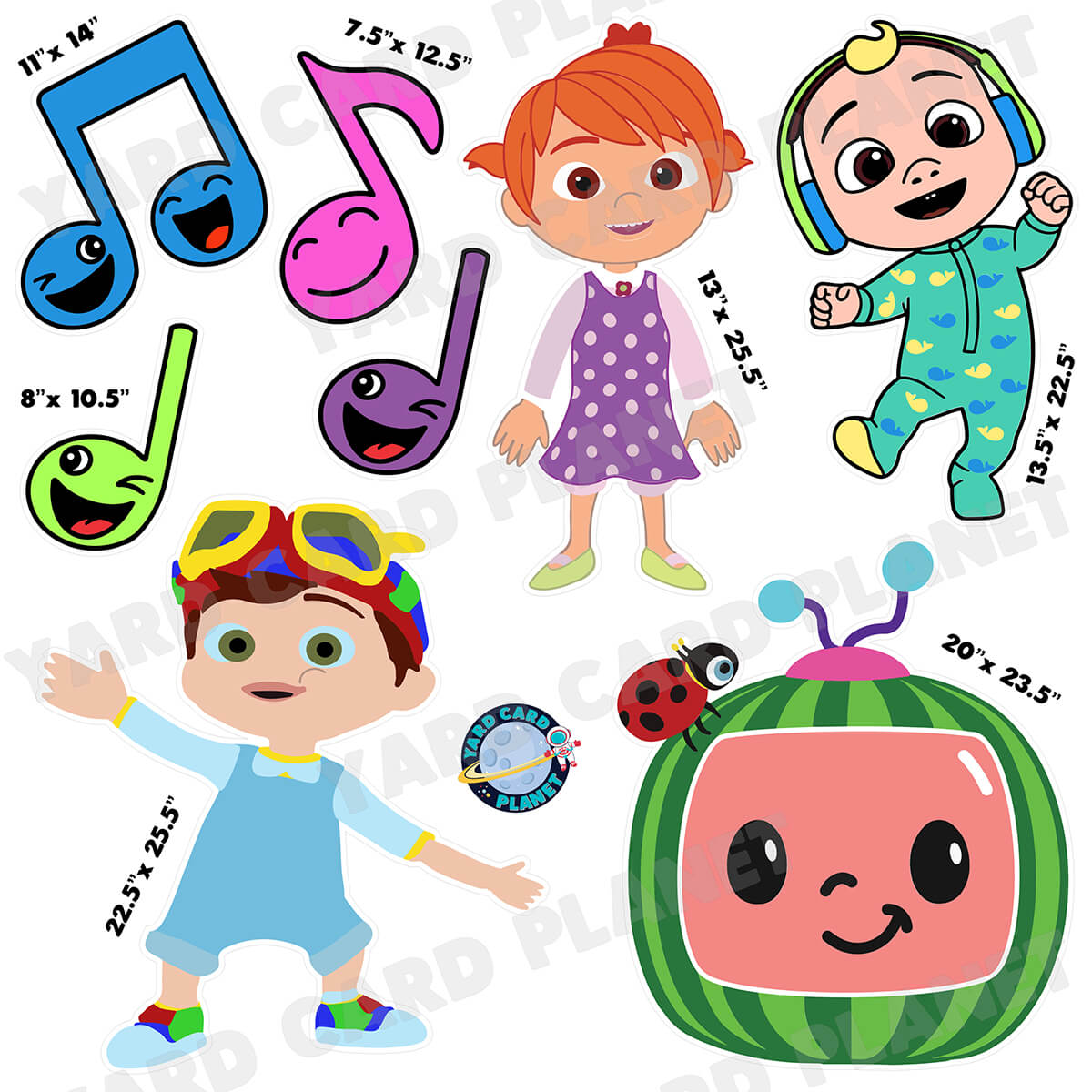 Coco Fun and Melon Magic Nursery Adventure Half Sheet Yard Card Flair Set