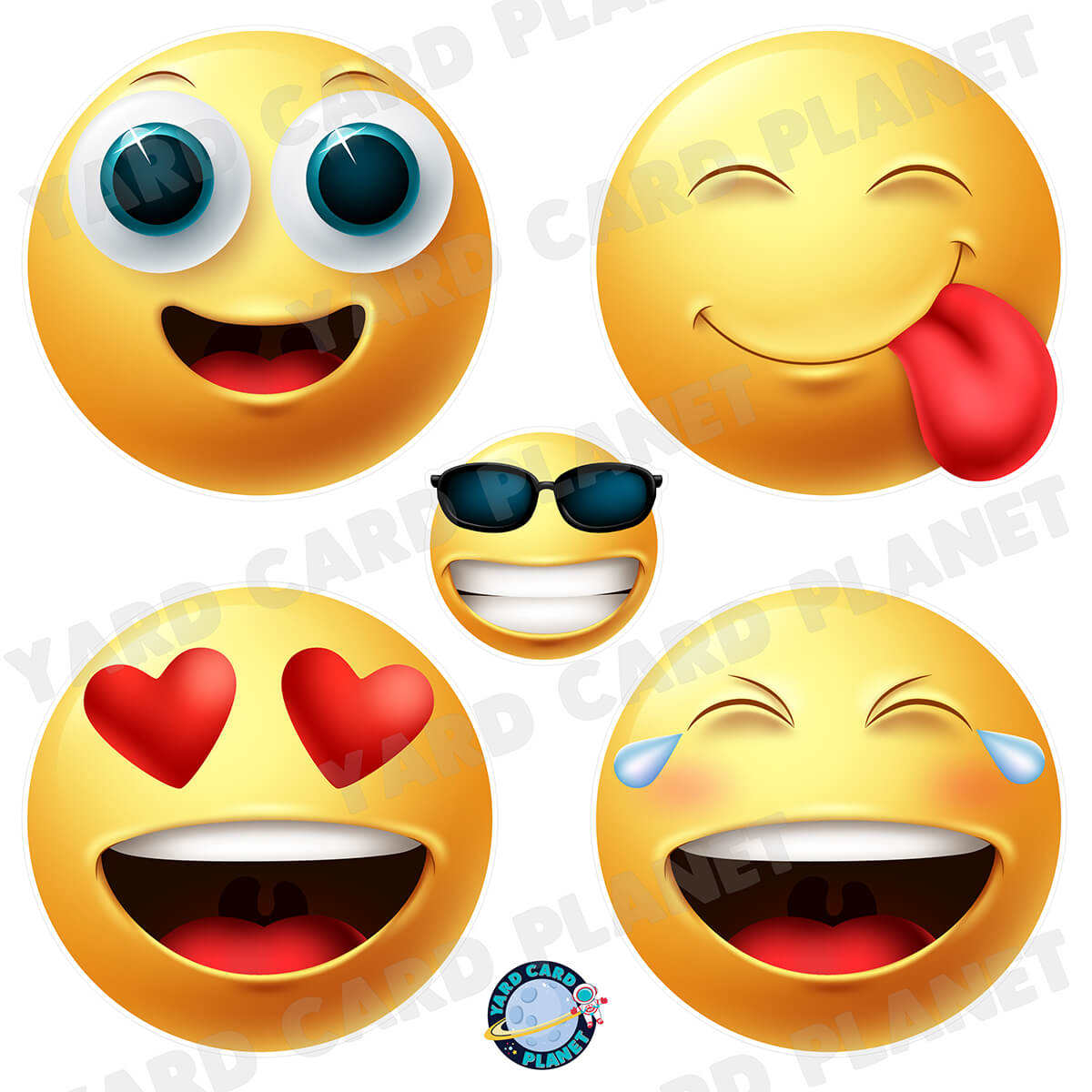 3D Emojis Half Sheet Yard Card Flair Set