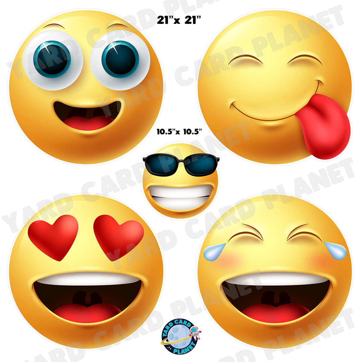 3D Emojis Half Sheet Yard Card Flair Set