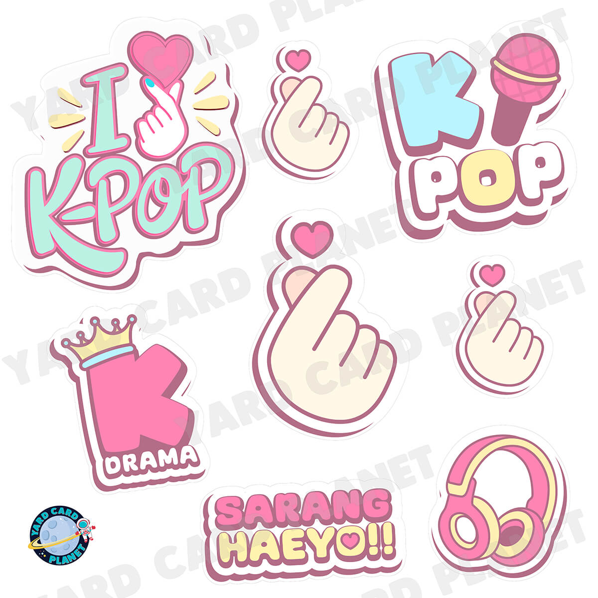 K-Pop Half Sheet Yard Card Flair Set