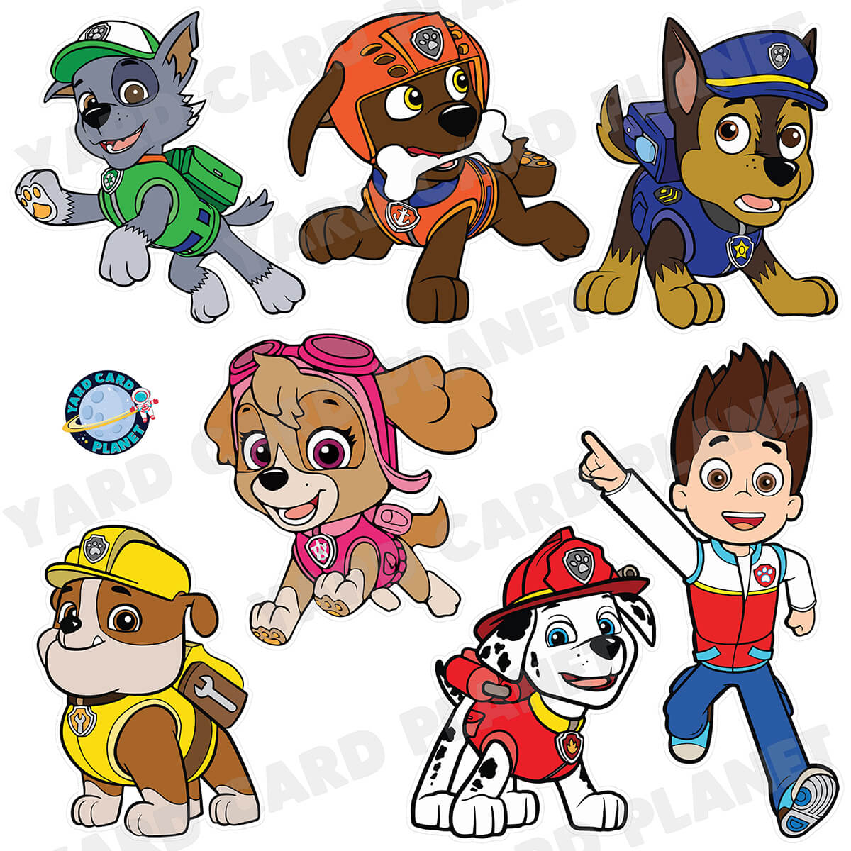 Rescue Pup Heroes Half Sheet Yard Card Flair Set