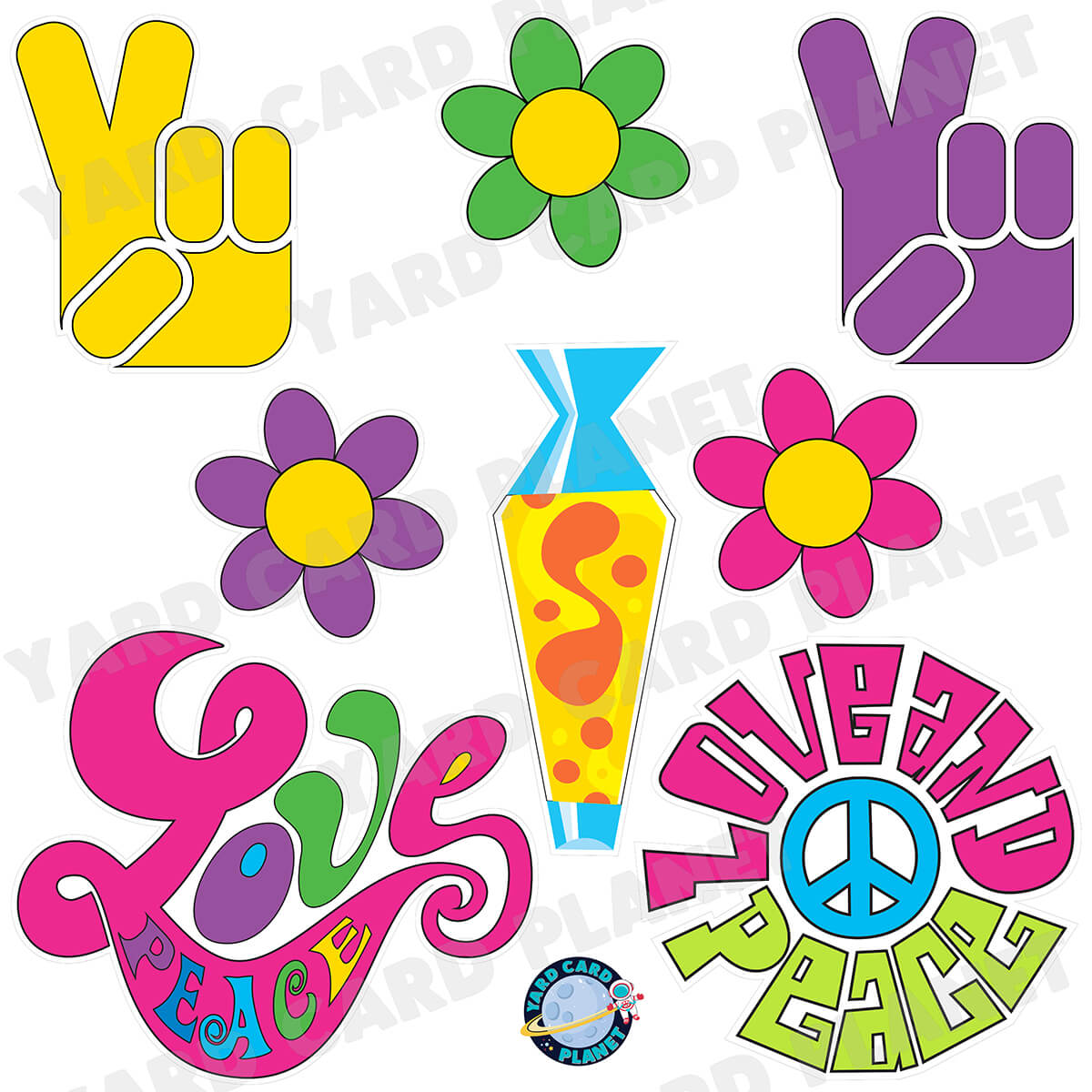 1960s Half Sheet Yard Card Flair Set