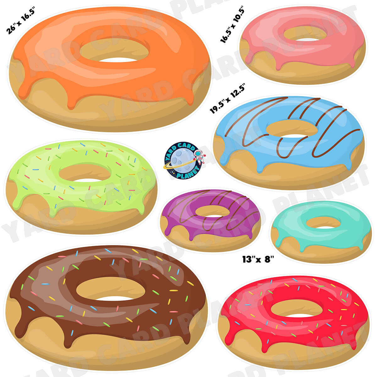 Time To Make The Donuts Half Sheet Yard Card Flair Set