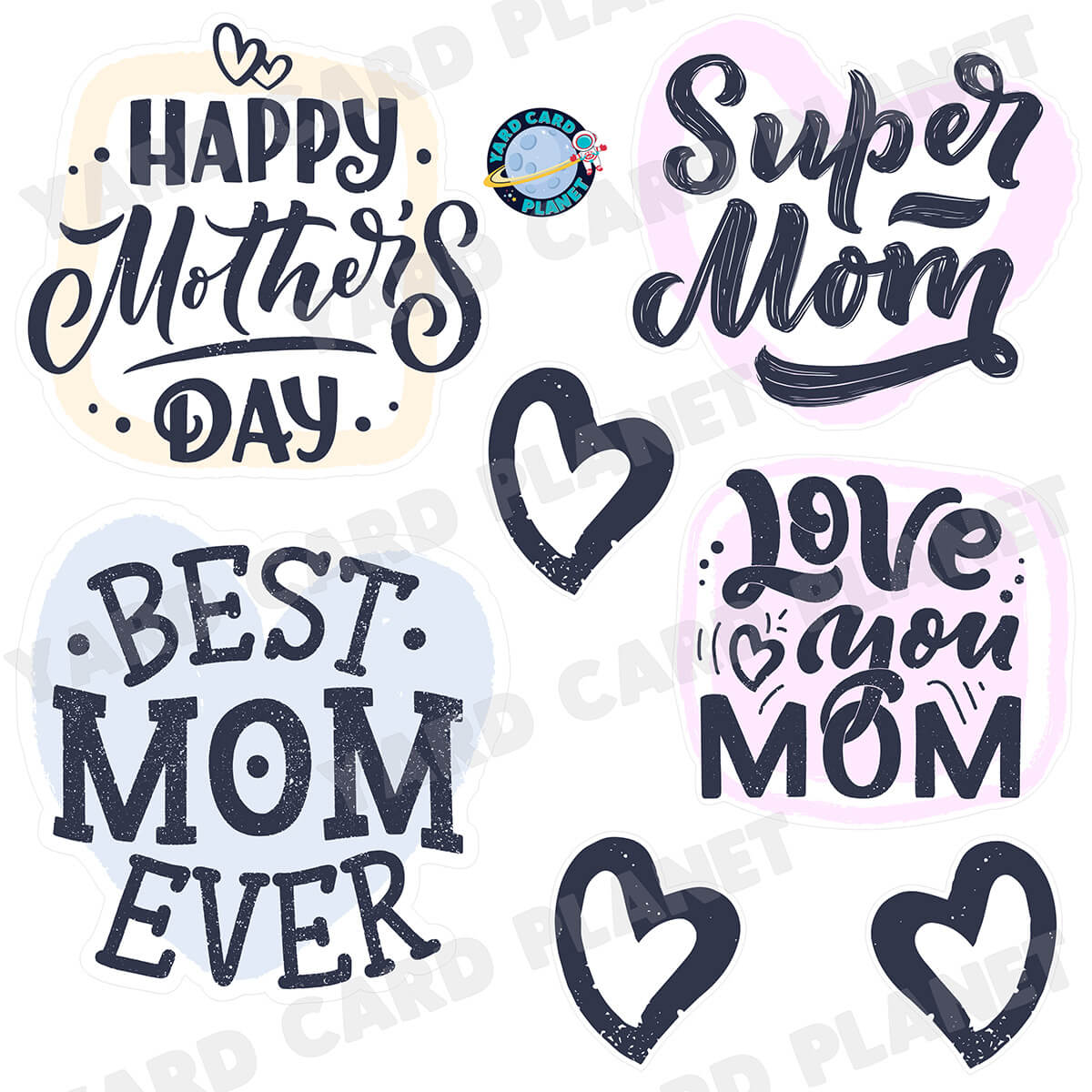 Happy Mother's Day Inspirational Half Sheet Signs Yard Card Flair Set