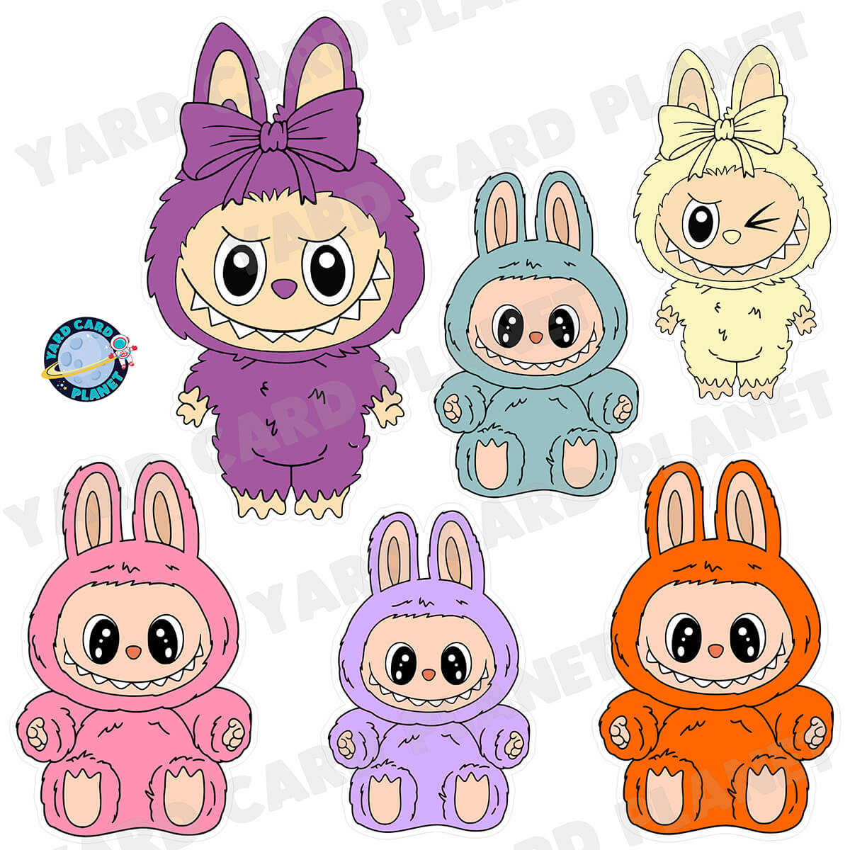 The Bubu Monsters Half Sheet Yard Card Flair Set