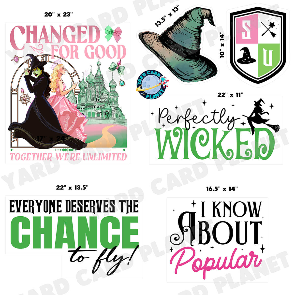 Enchanted Witches and Magic Half Sheet Yard Card Flair Set