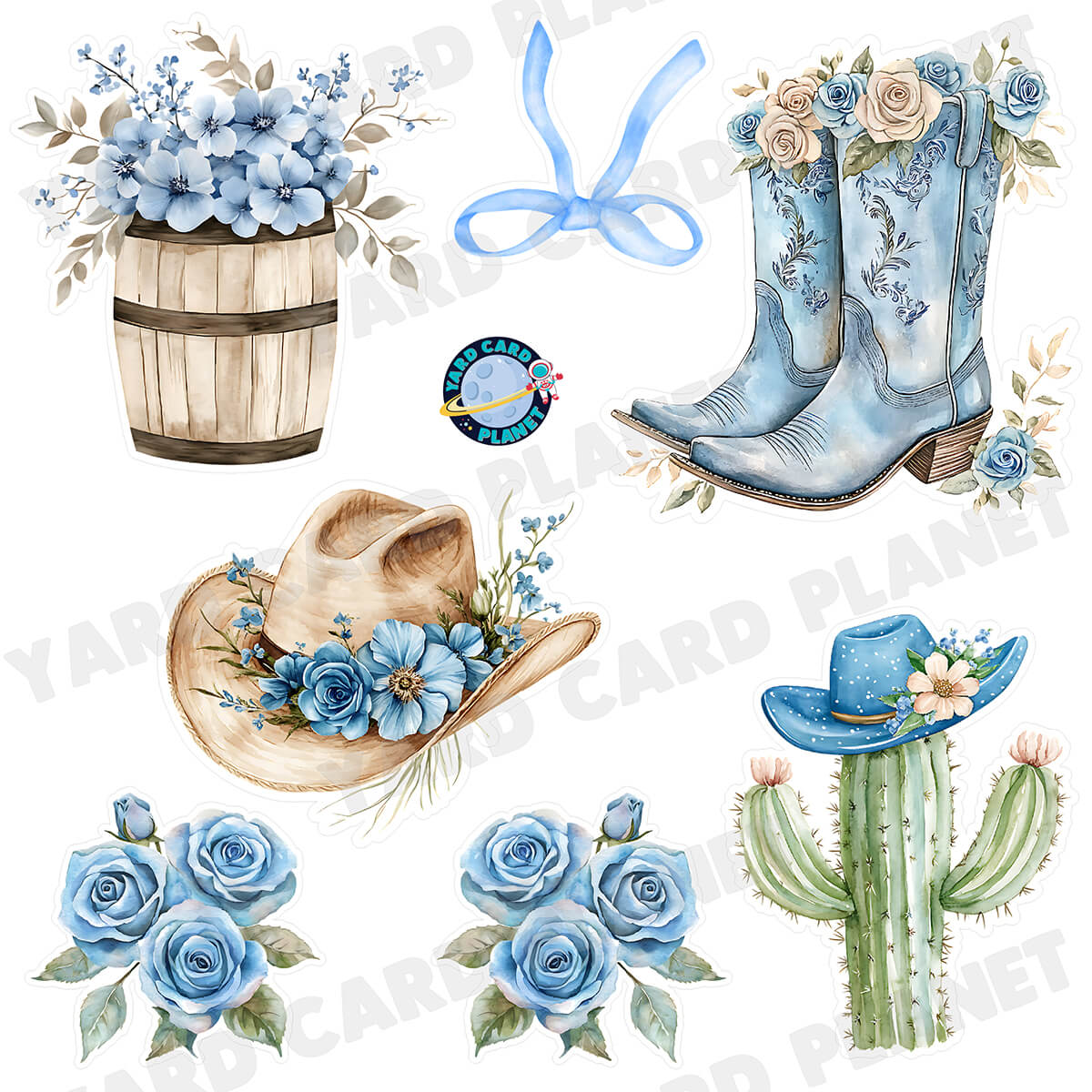 Cowgirl Chic Half Sheet Yard Card Flair Set