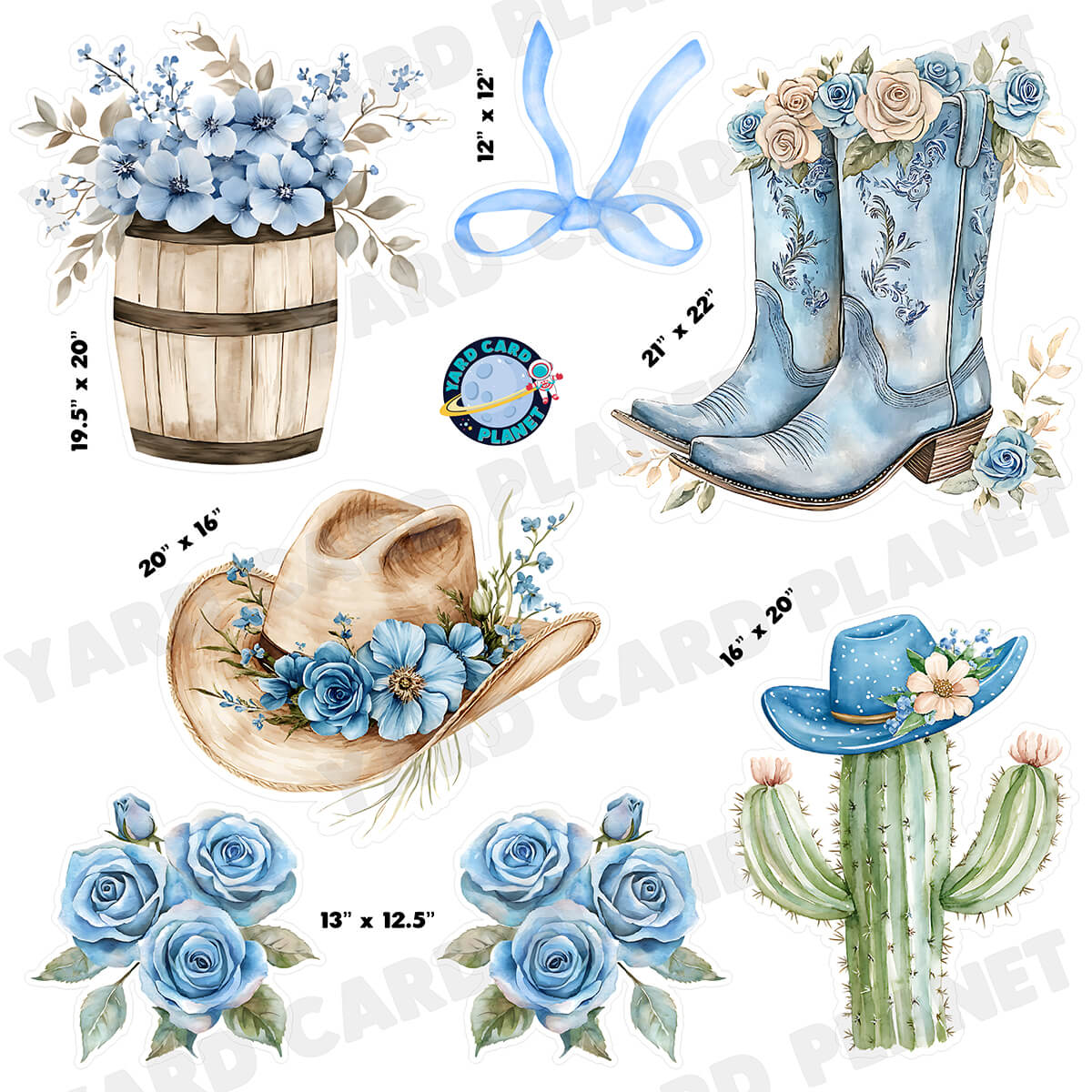 Cowgirl Chic Half Sheet Yard Card Flair Set