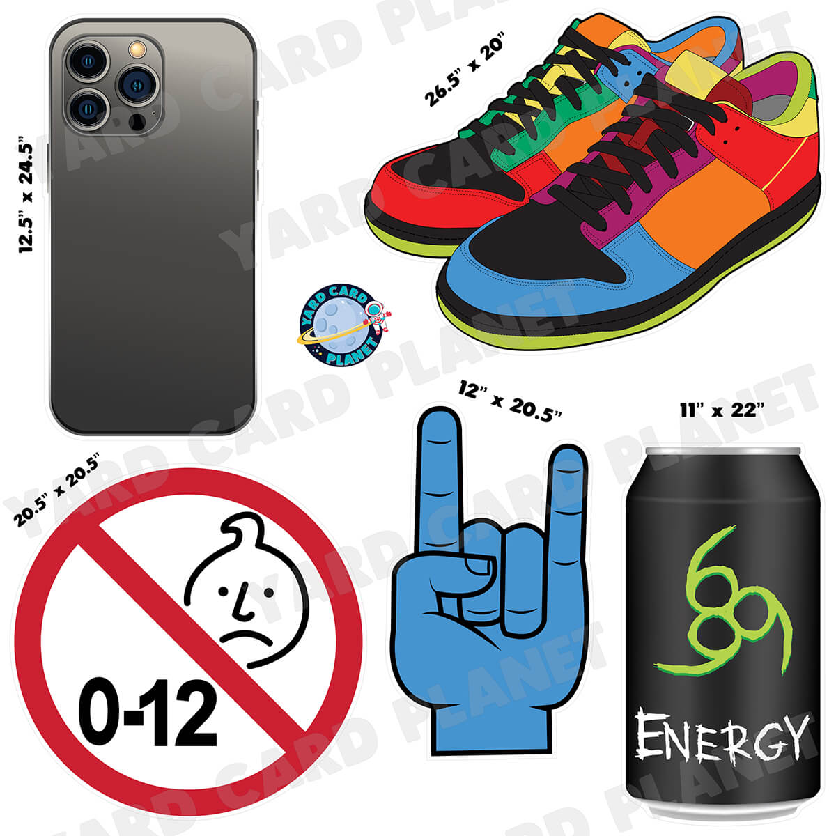 Teen Boys Half Sheet Yard Card Flair Set