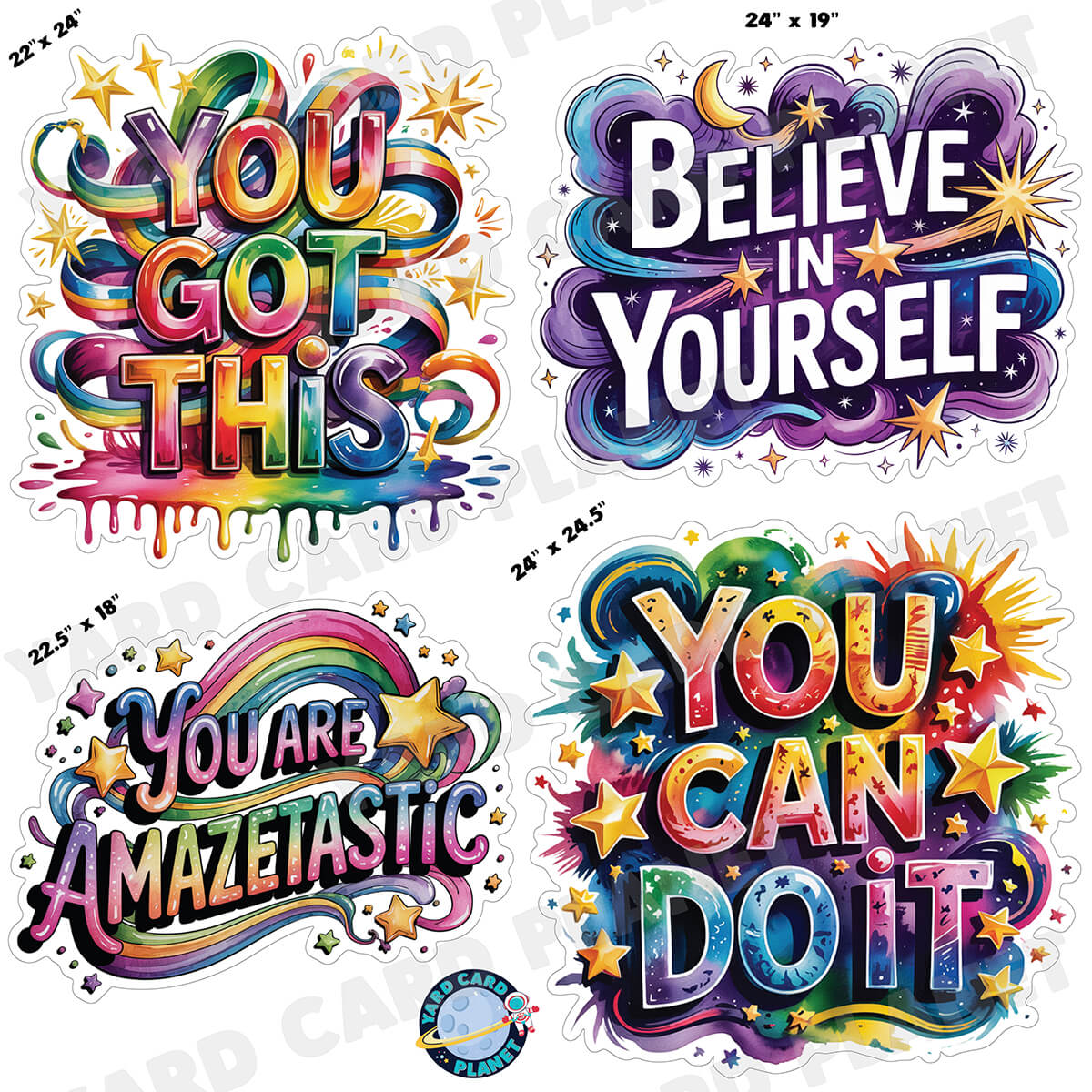 You Can Do It Motivational Quotes Half Sheet Yard Card Flair Set