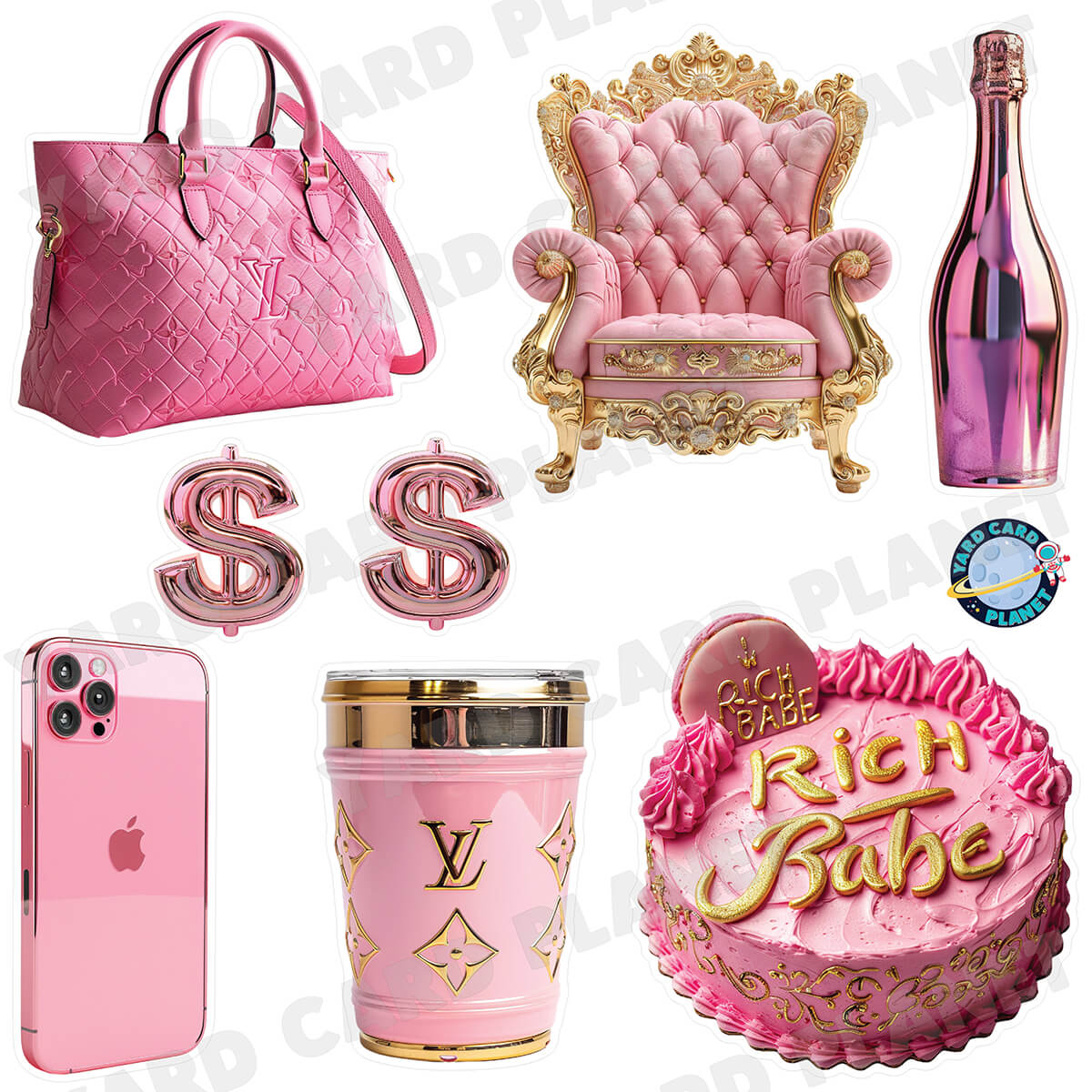 Rich Babe Half Sheet Yard Card Flair Set