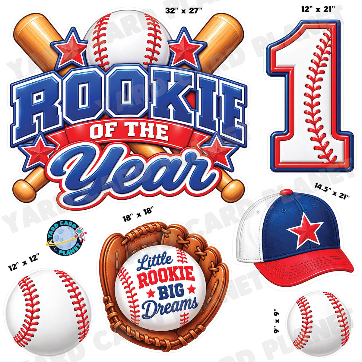 Rookie of the Year Half Sheet EZ Quick Sign and Yard Card Flair Set