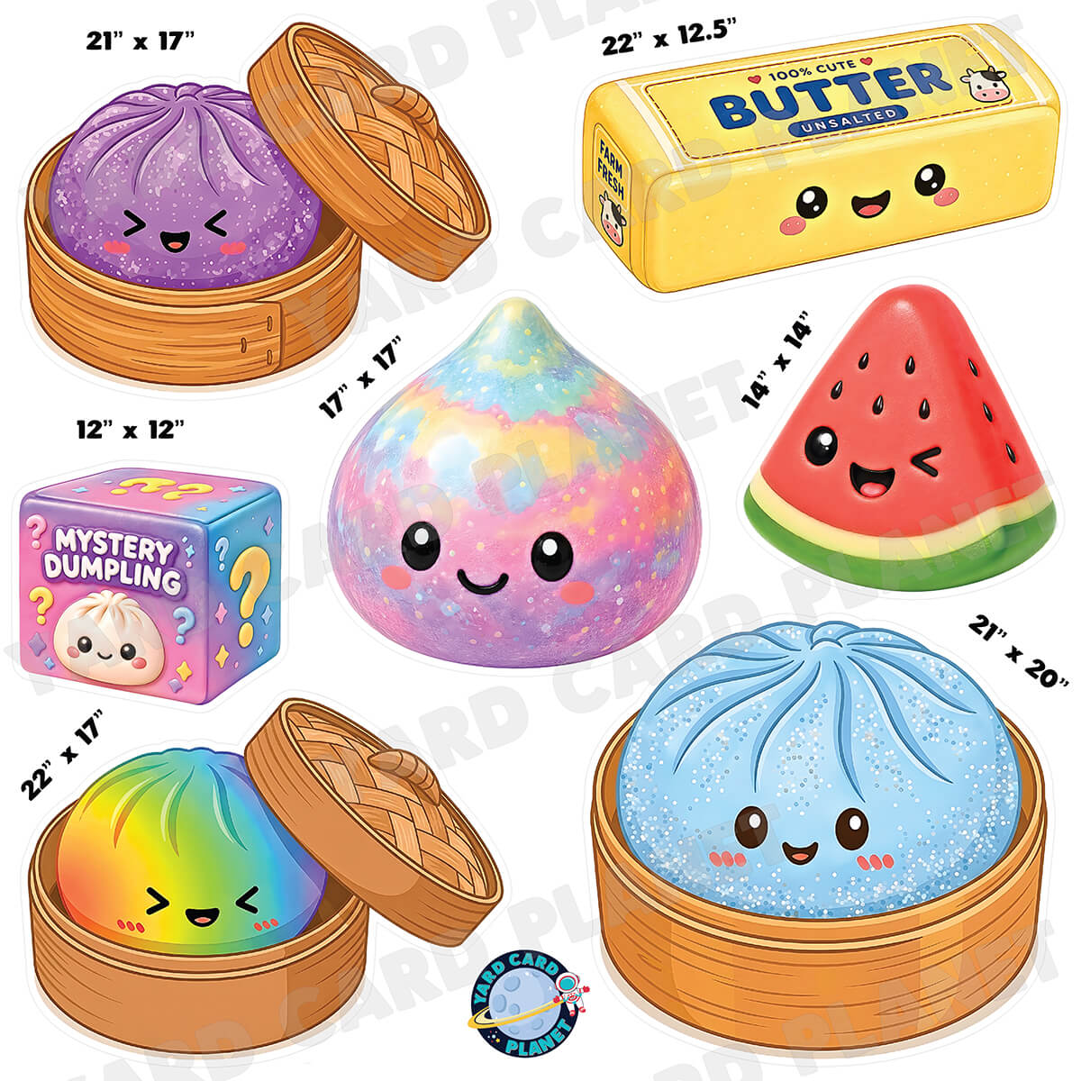 Squishy Toys Half Sheet Yard Card Flair Set