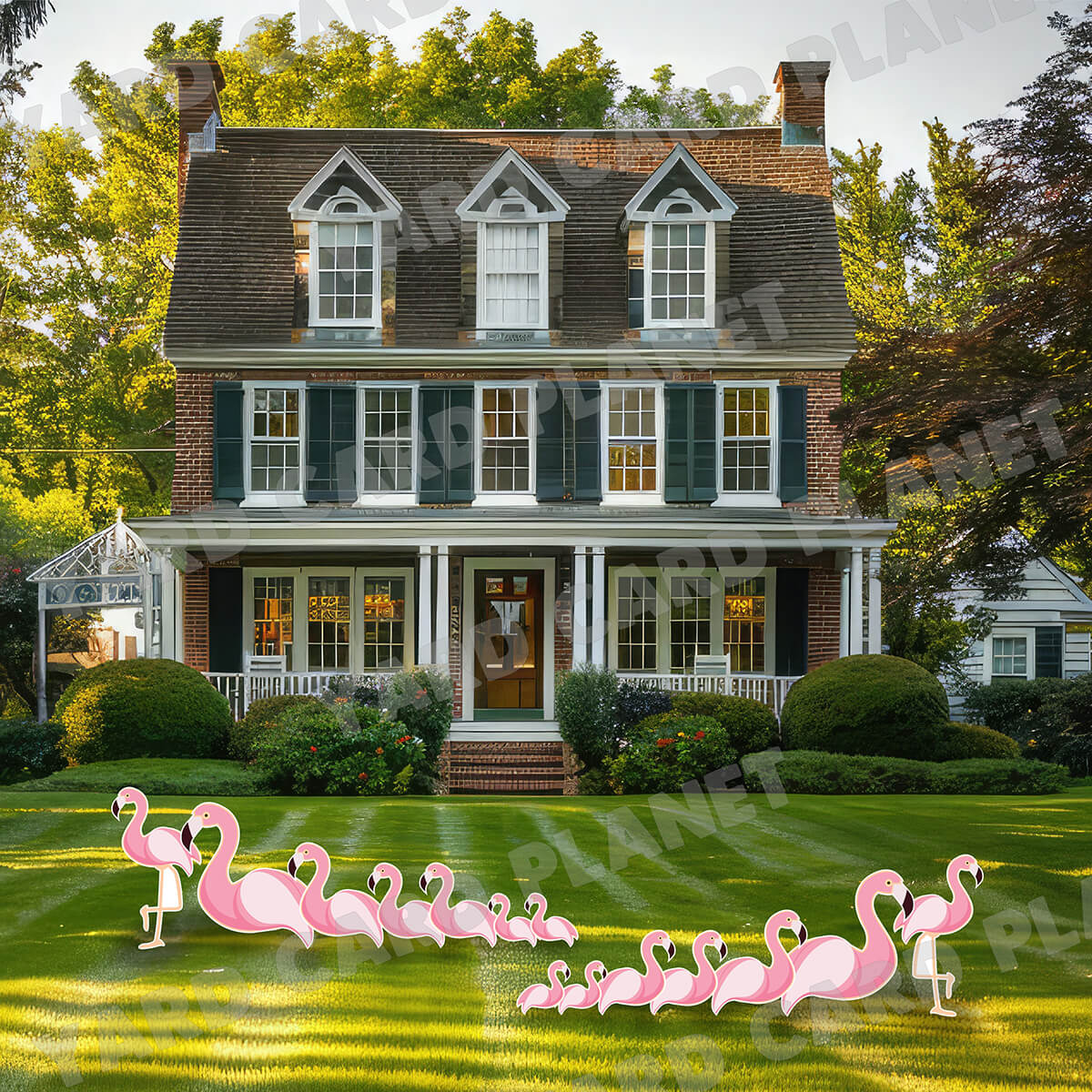 Flock of Flamingos Yard Card Flair Set