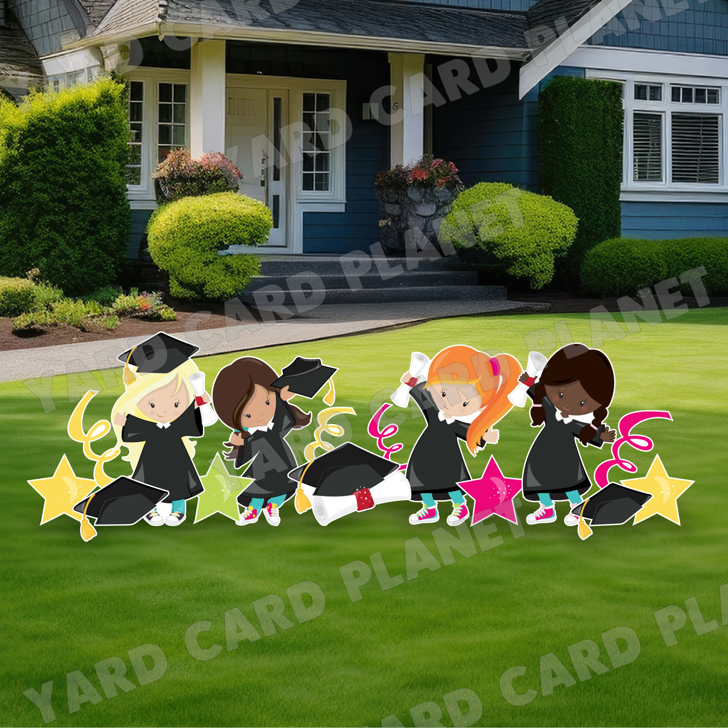 Little Girls Graduation Yard Card Flair Set