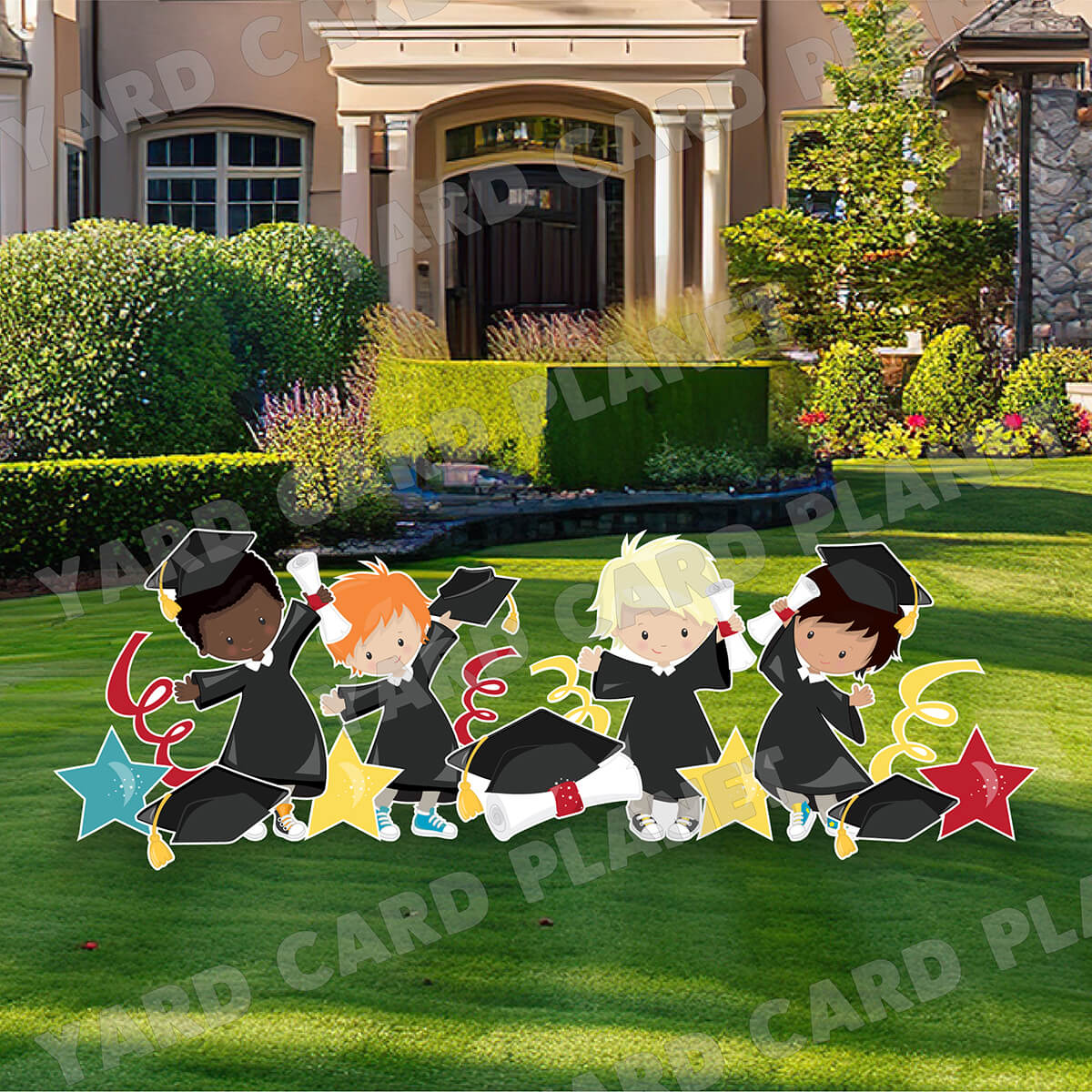 Little Boys Graduation Yard Card Flair Set