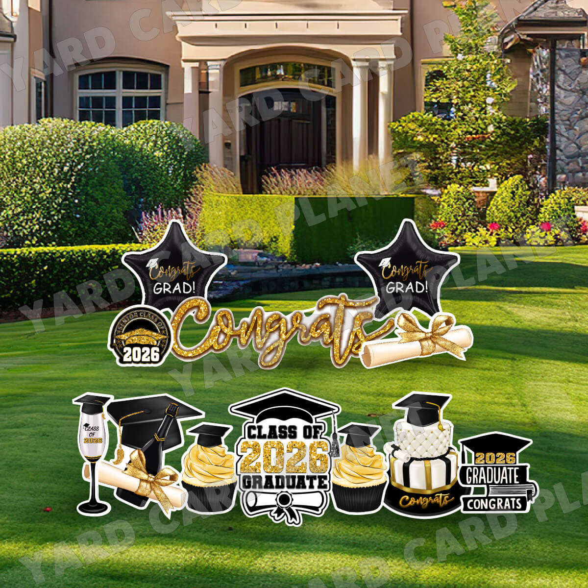 Sparkle Graduation Elements with Congrats EZ Quick Set, Signs and Yard Card Flair Set