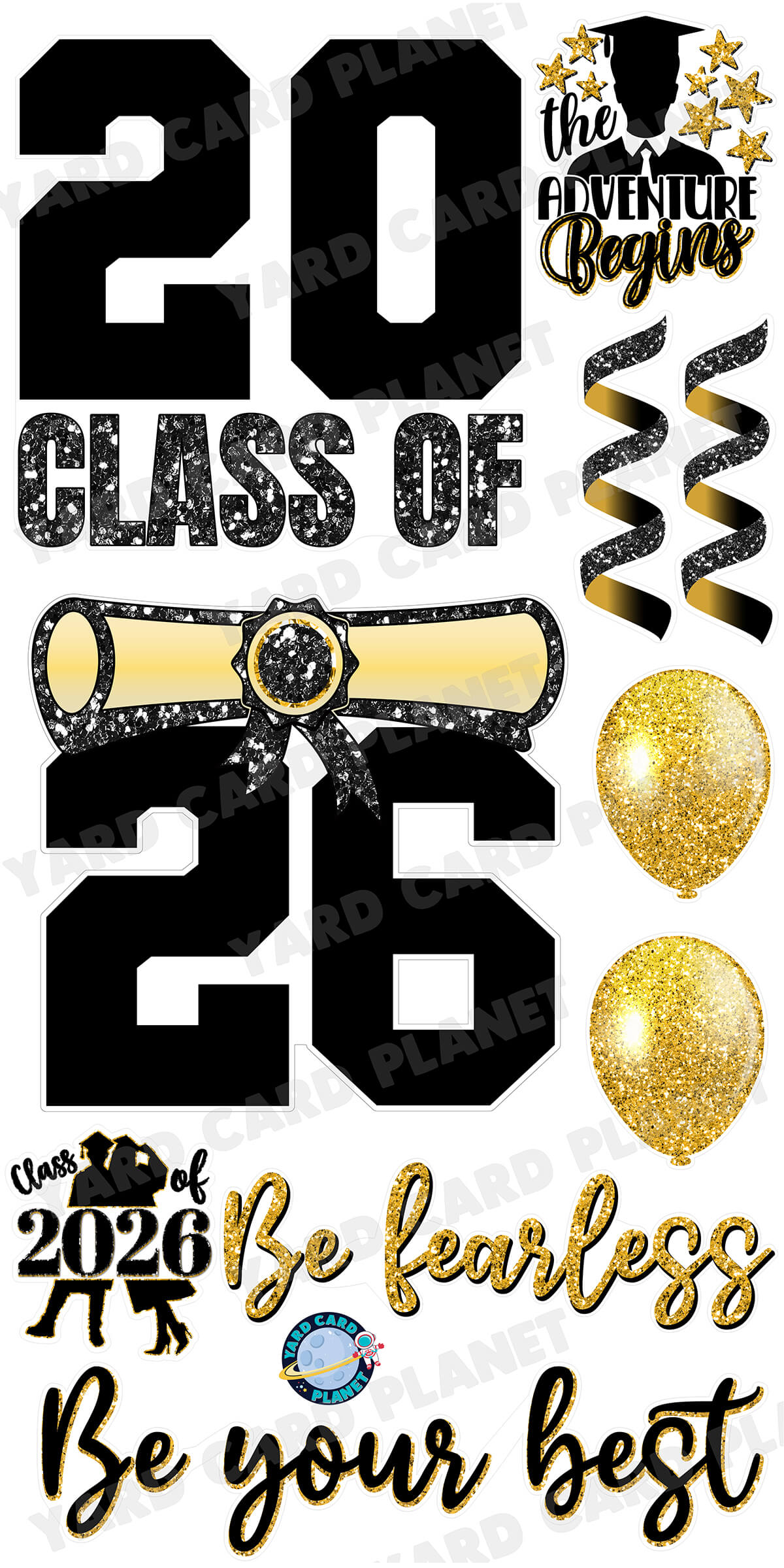 Class of 2026 EZ Quick Set, Graduation Signs and Yard Card Flair Set