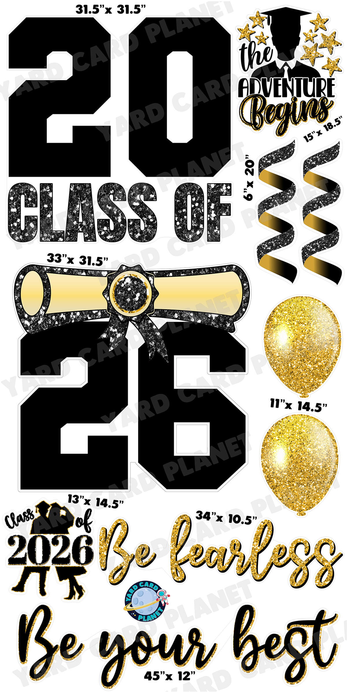 Class of 2026 EZ Quick Set, Graduation Signs and Yard Card Flair Set