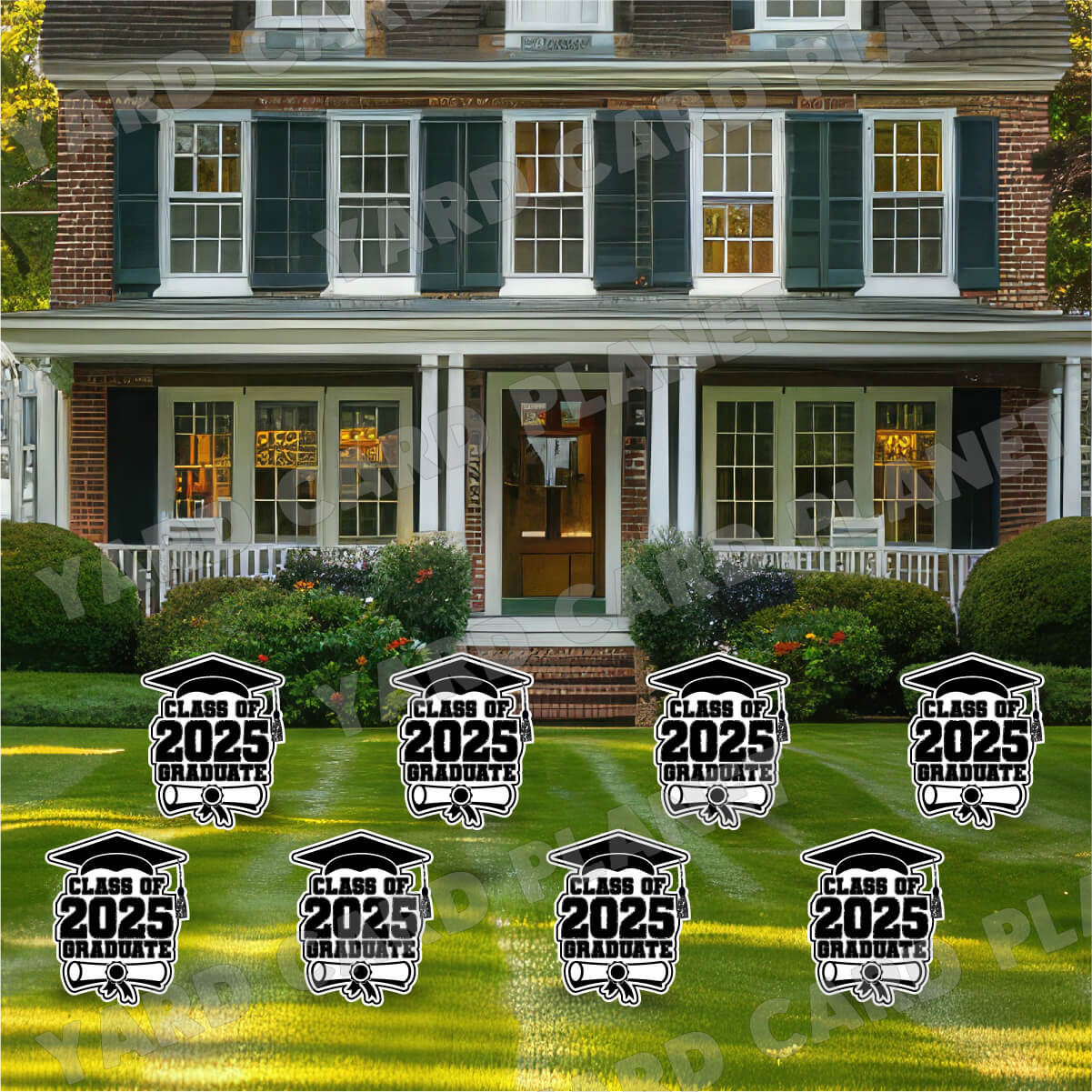 Class of 2025 Graduate Yard Card Sign Keepsakes in Solid Colors with Glitter Accent - (Available in Multiple Colors)