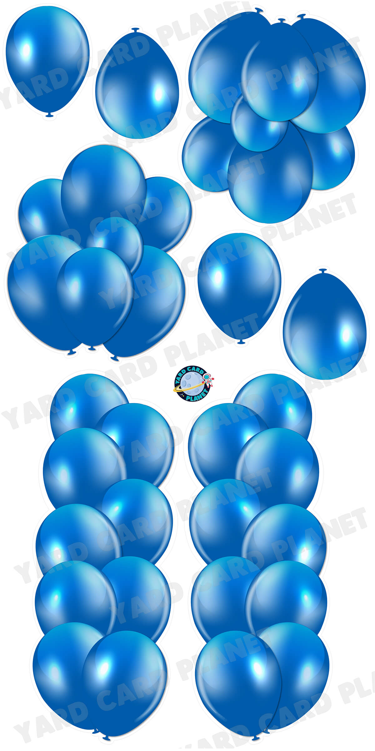Blue Balloon Towers, Bouquets and Singles Yard Card Set