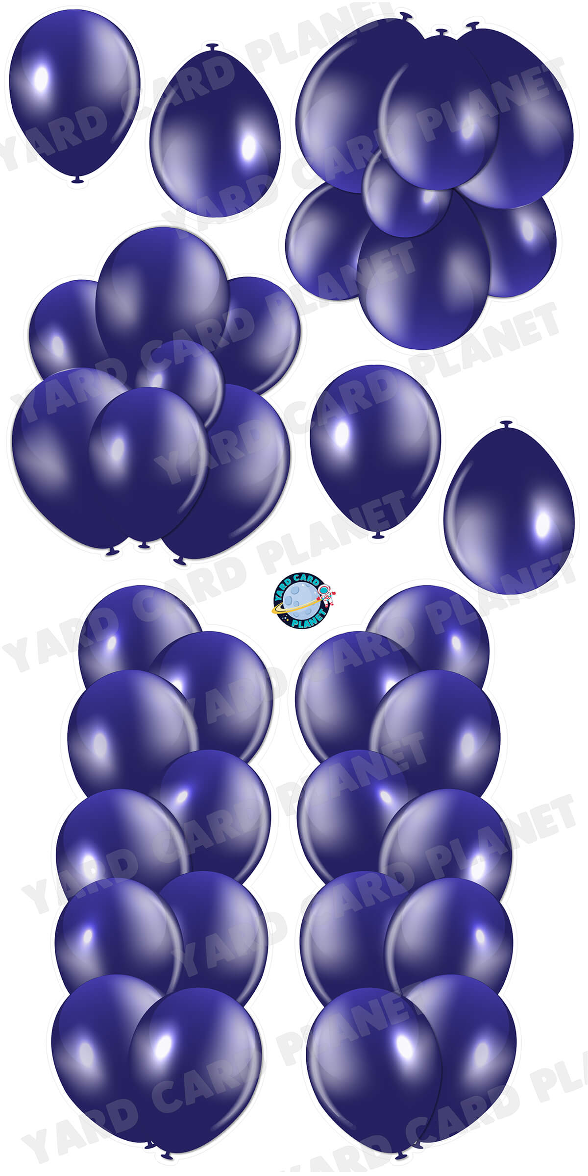 Dark Purple Balloon Towers, Bouquets and Singles Yard Card Set